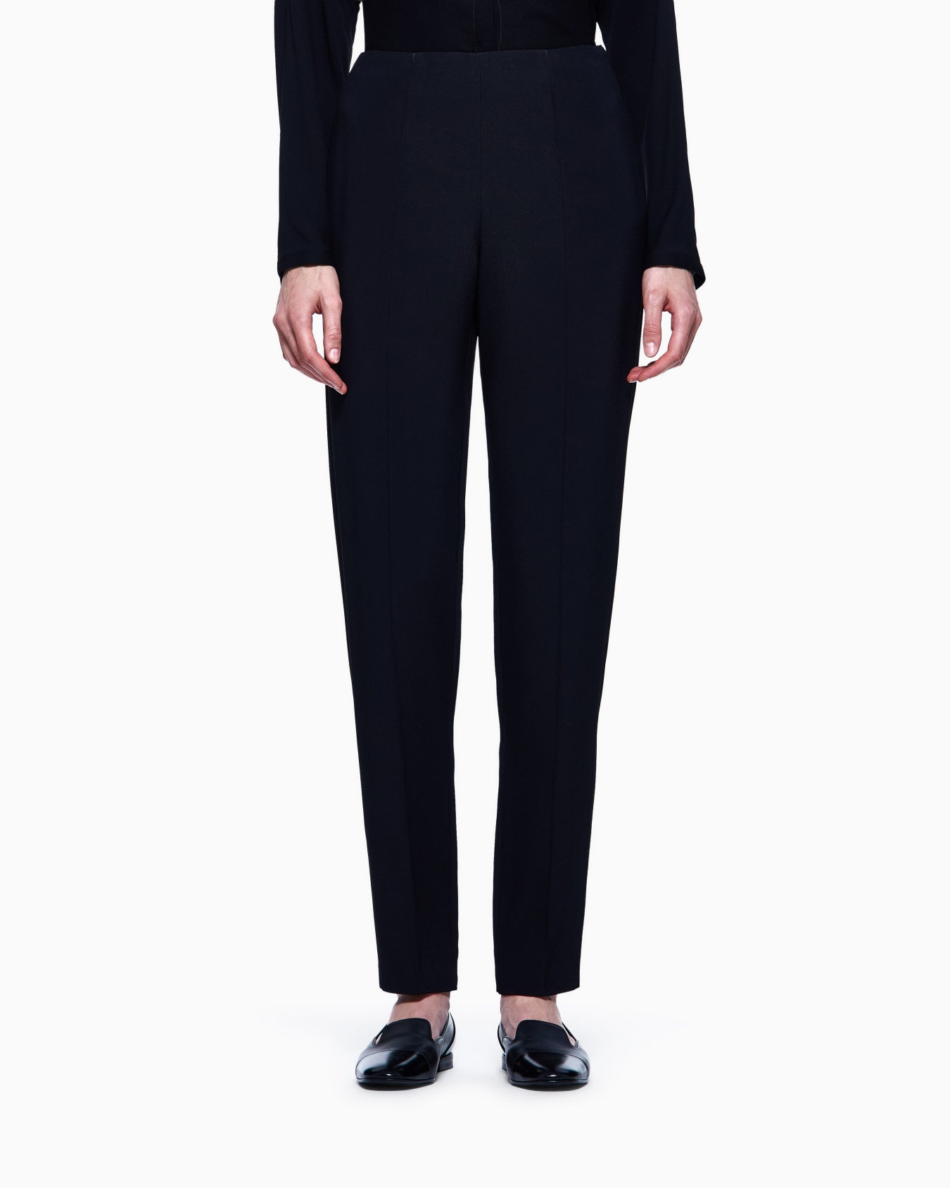 Pantalones rectos de cady de viscosa Diapositiva 3