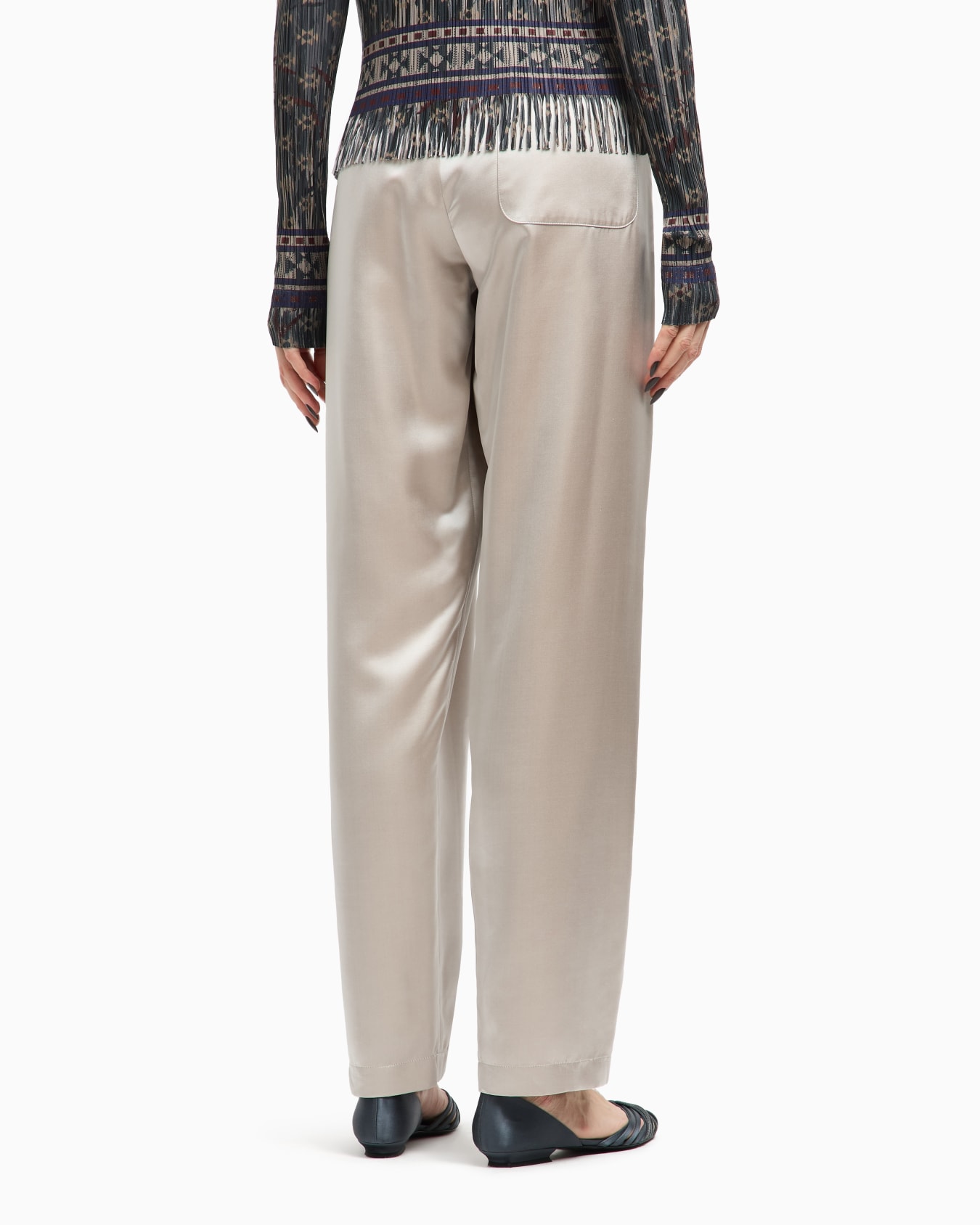 Cream Silk Pants Slide 3