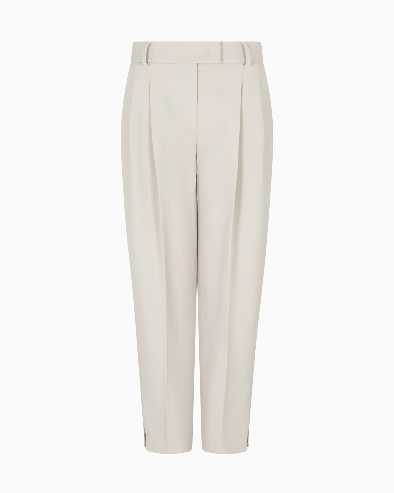 Pantaloni a due pinces in lana double stretch Slide 0