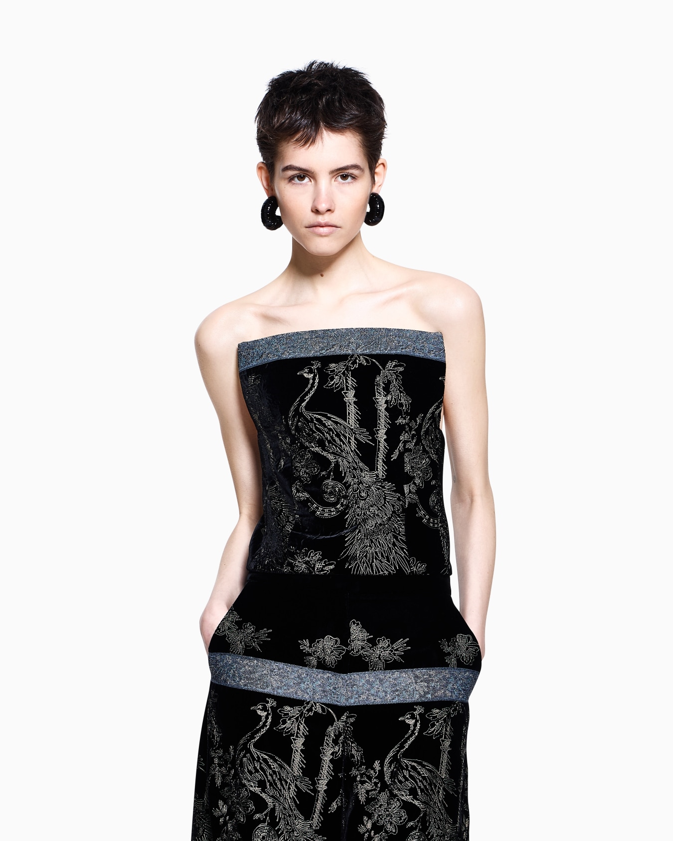 Bustier-Top aus besticktem Samt Folie 4