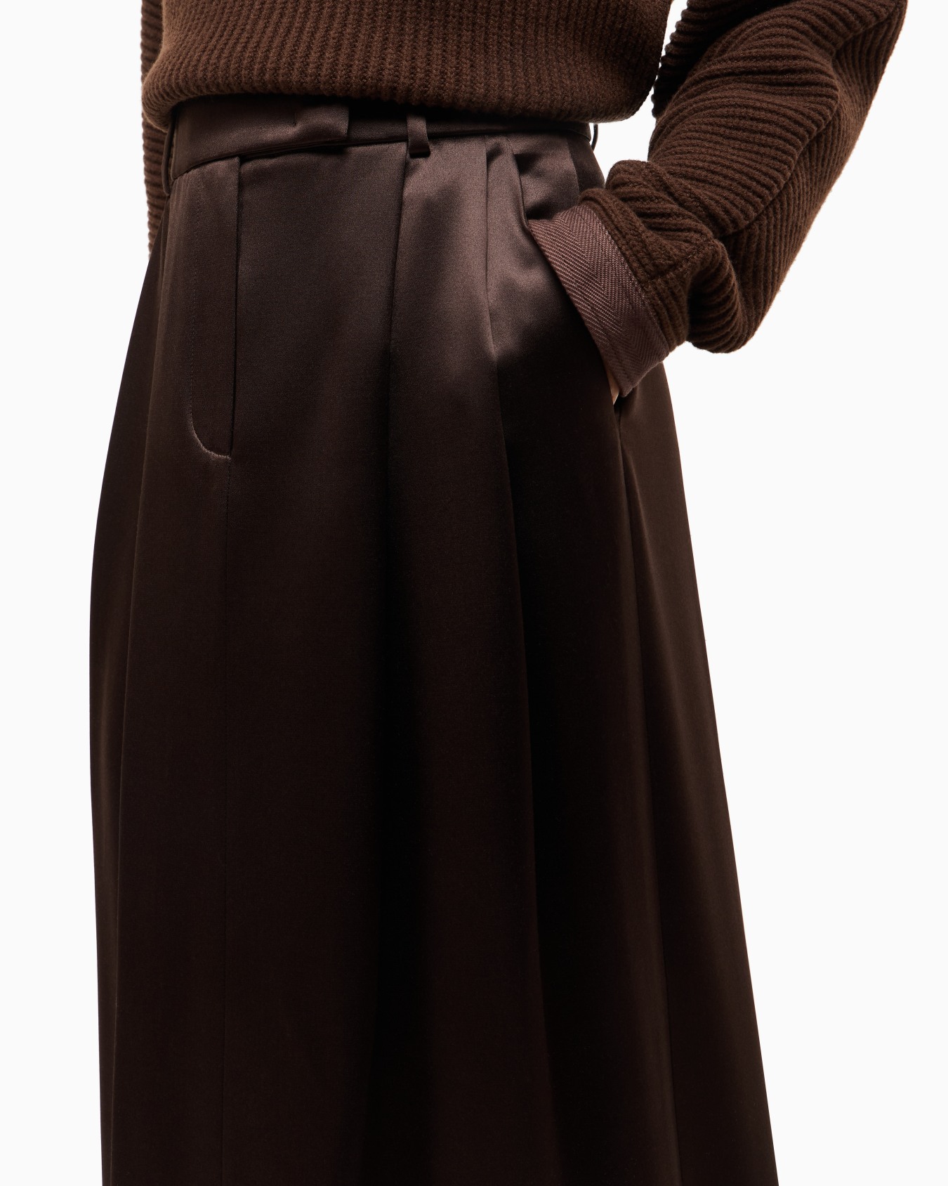 Jupe mi-longue en satin de soie tussah Diapositive 5
