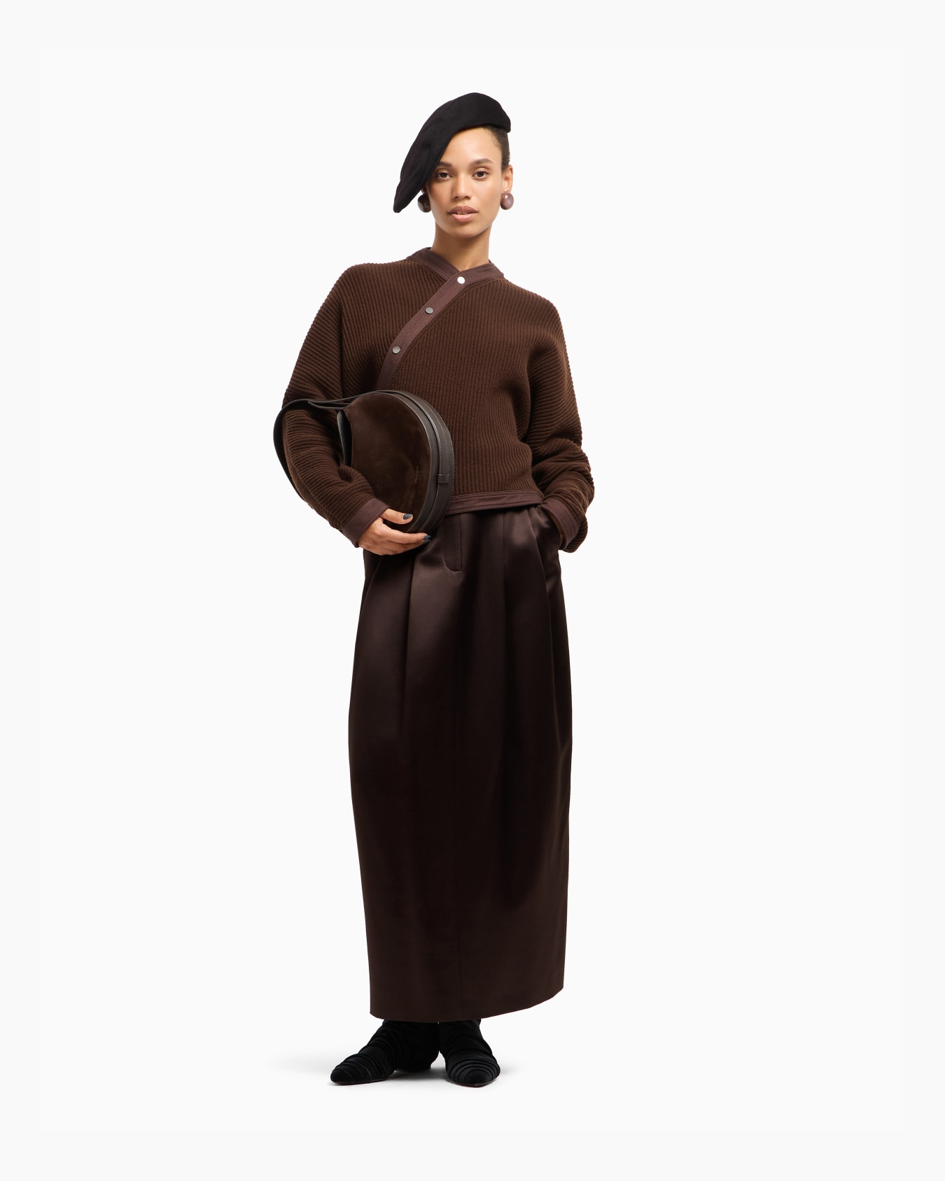 Jupe mi-longue en satin de soie tussah Diapositive 2