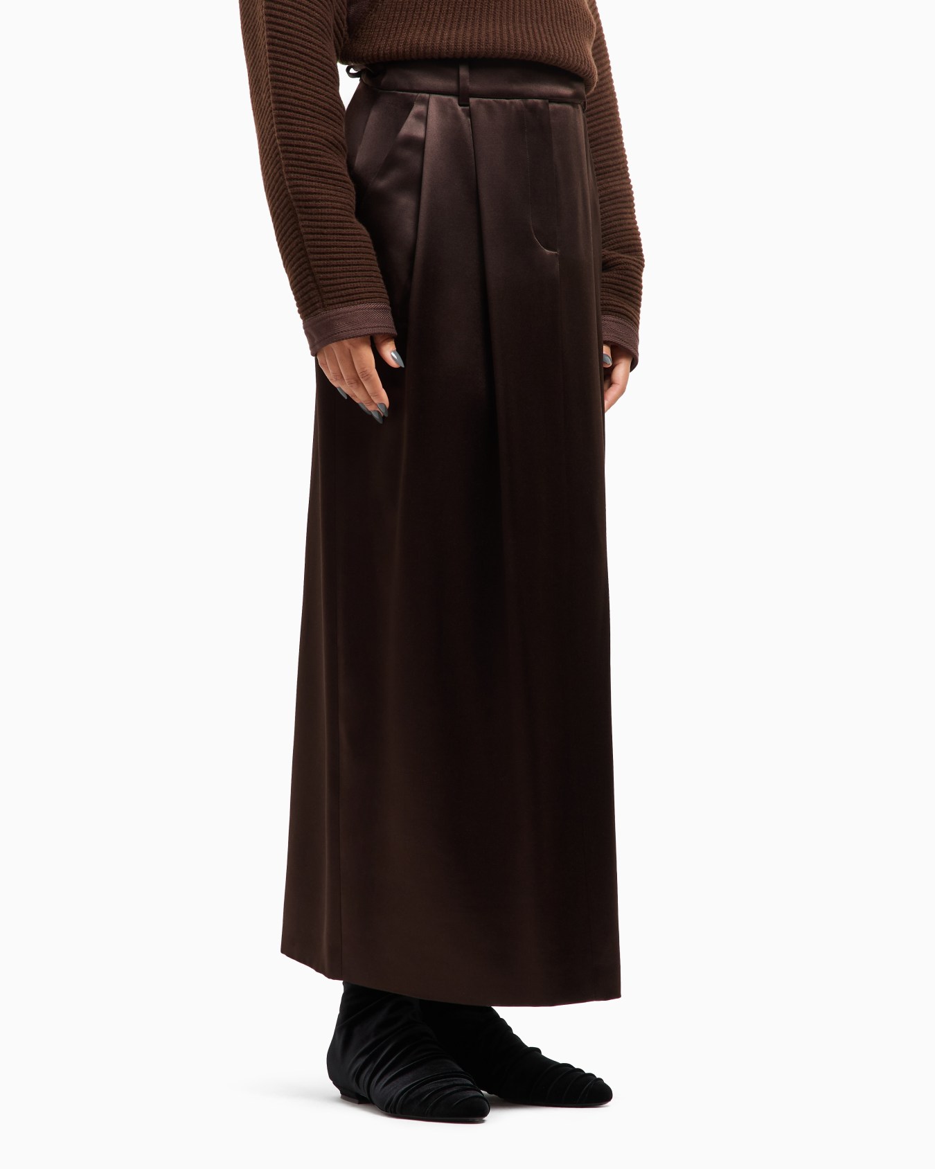 Jupe mi-longue en satin de soie tussah Diapositive 4