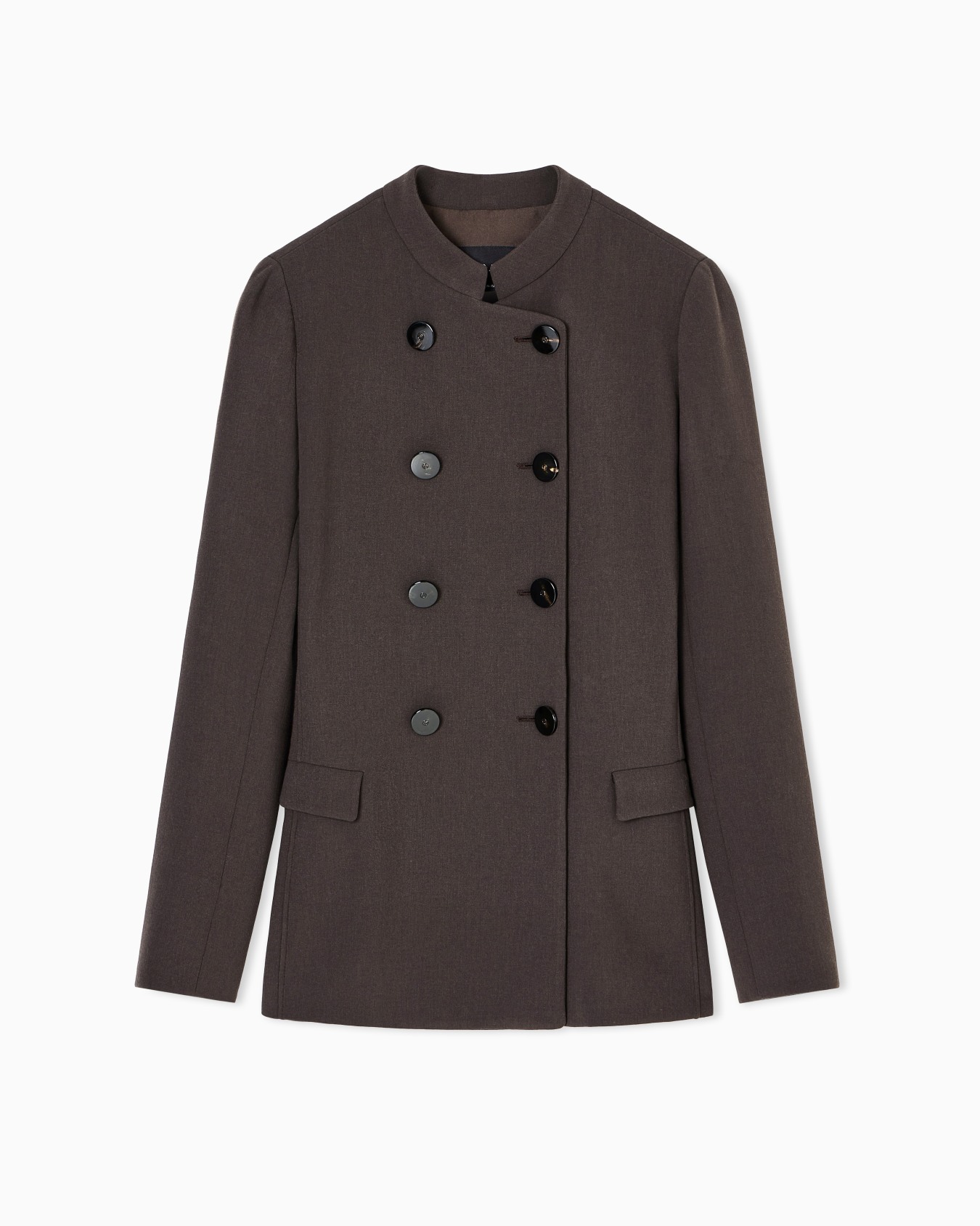 Double-breasted jacket in stretch virgin wool Slide 0