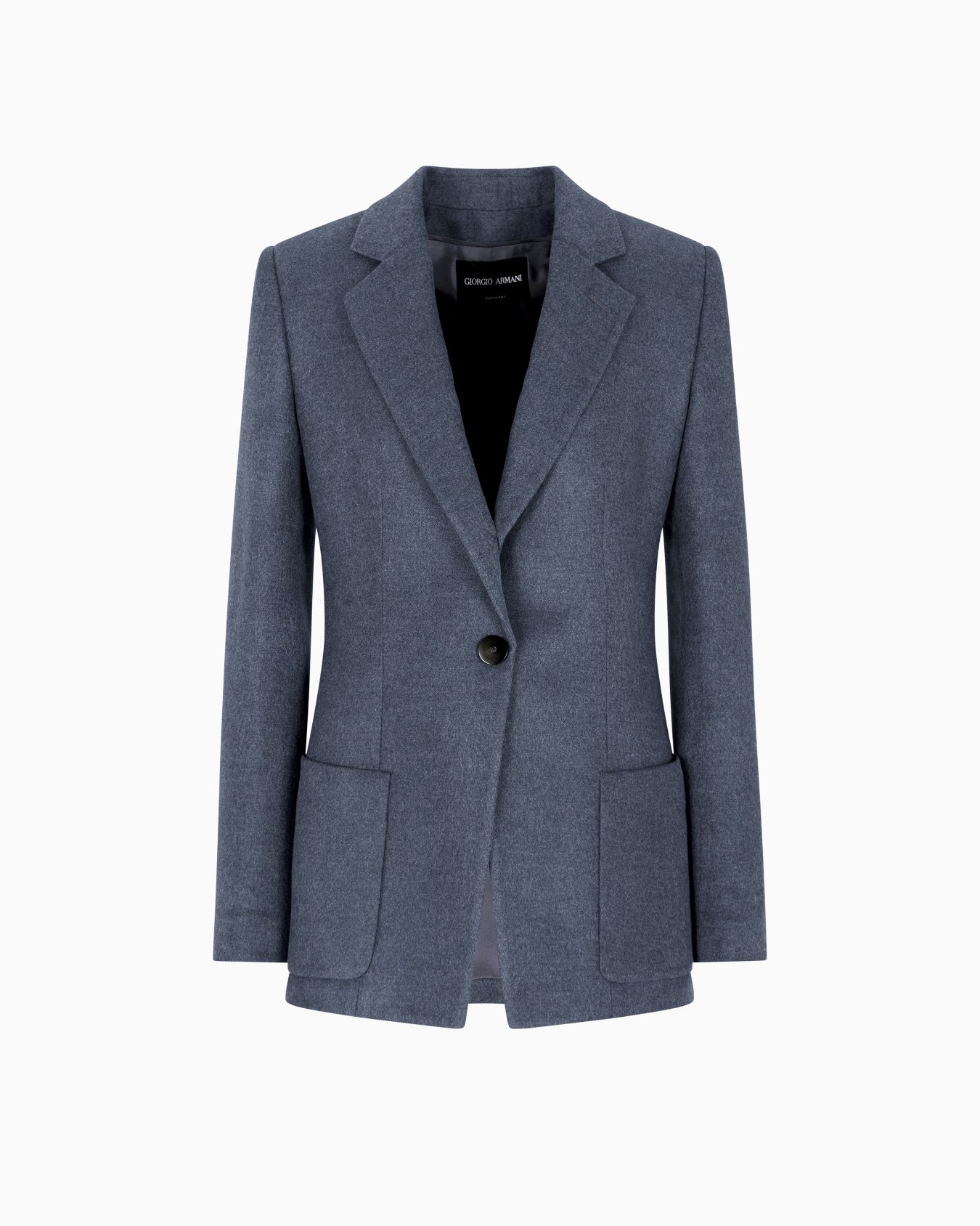 Single-breasted jacket in silk flannel Slide 0