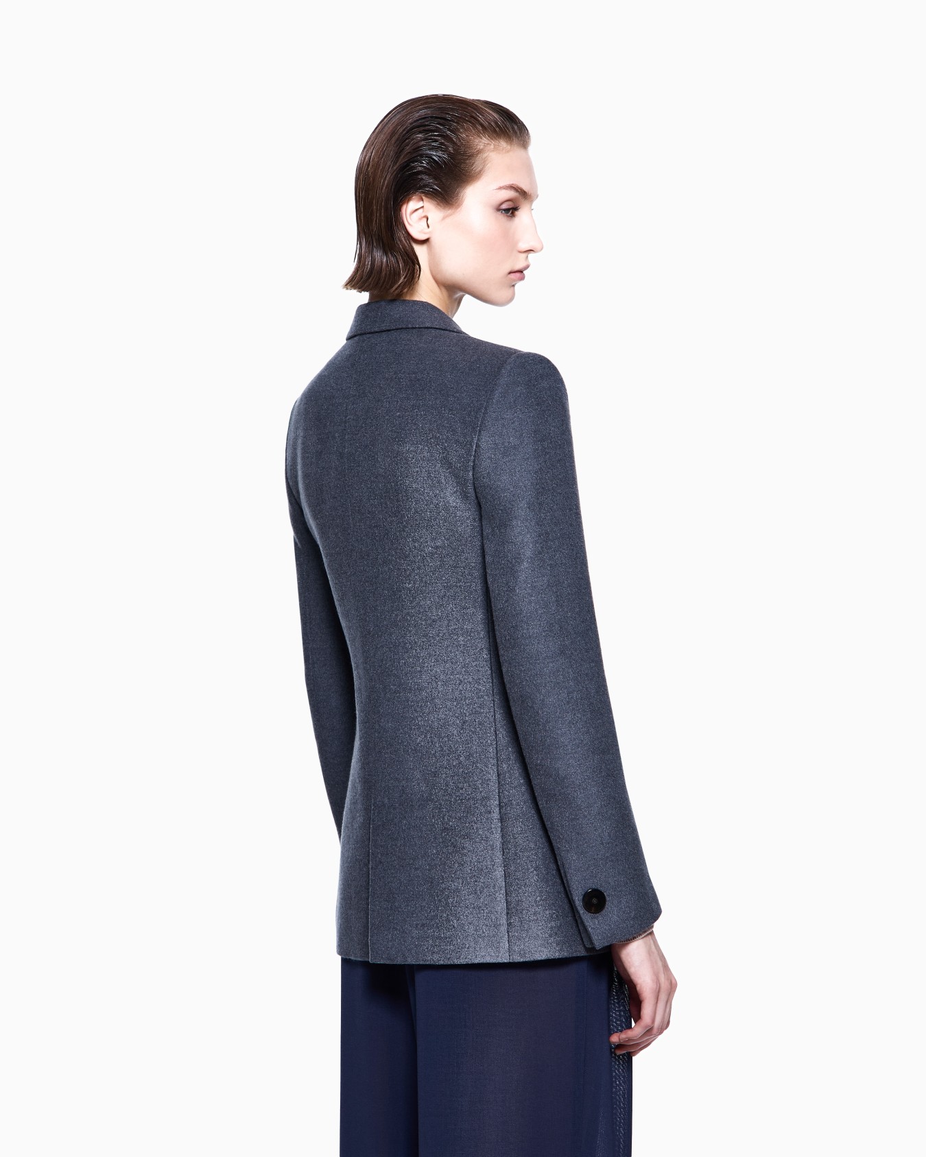 Single-breasted jacket in silk flannel Slide 2