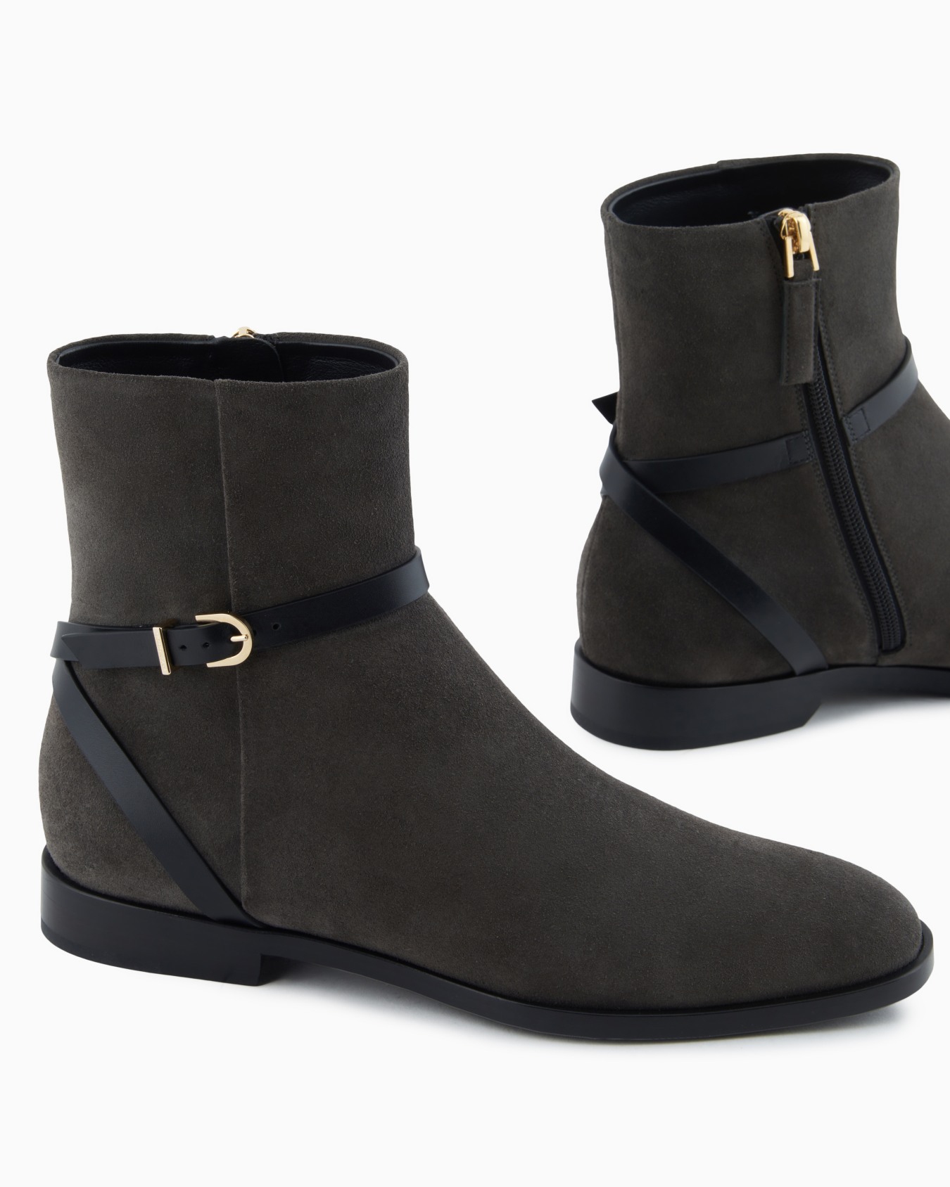 Suede and calfskin ankle boots Slide 3