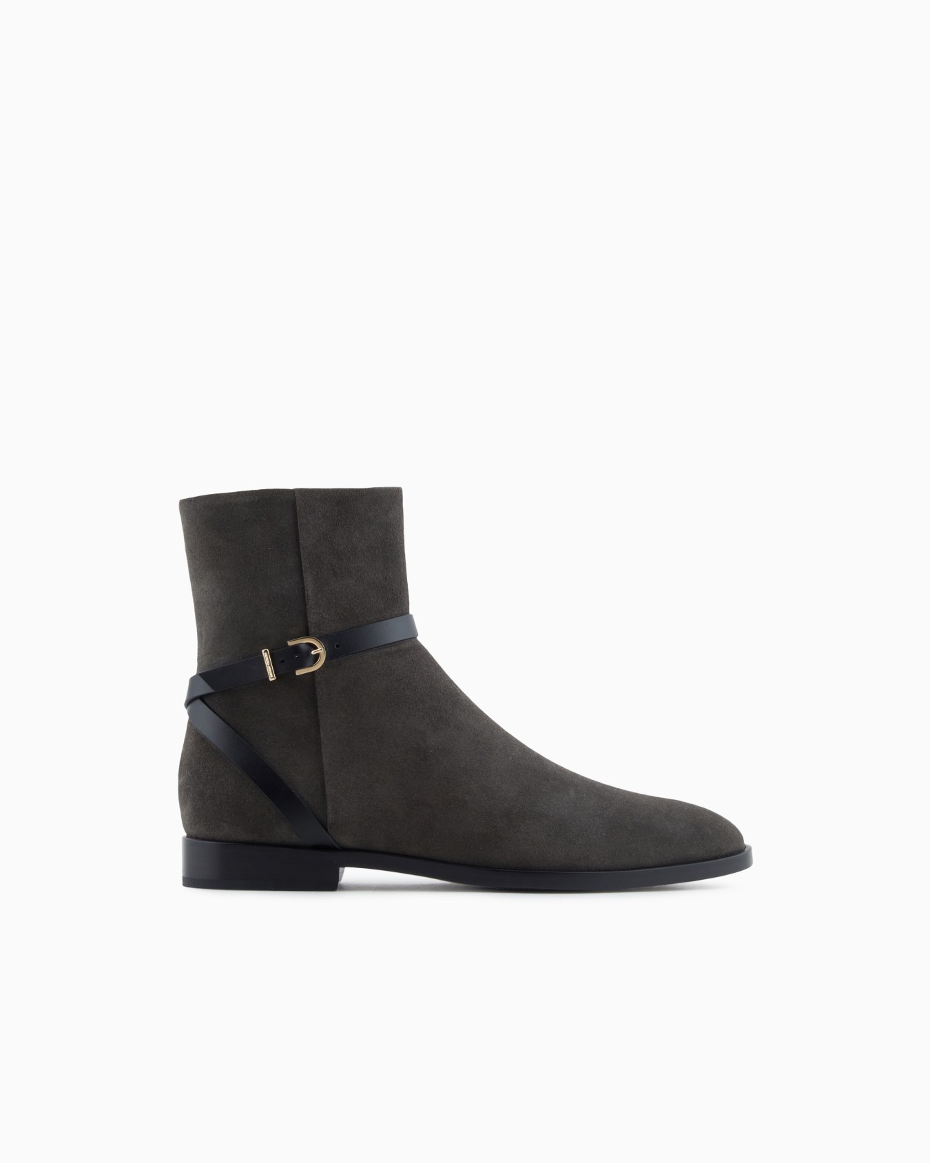 Suede and calfskin ankle boots Slide 0