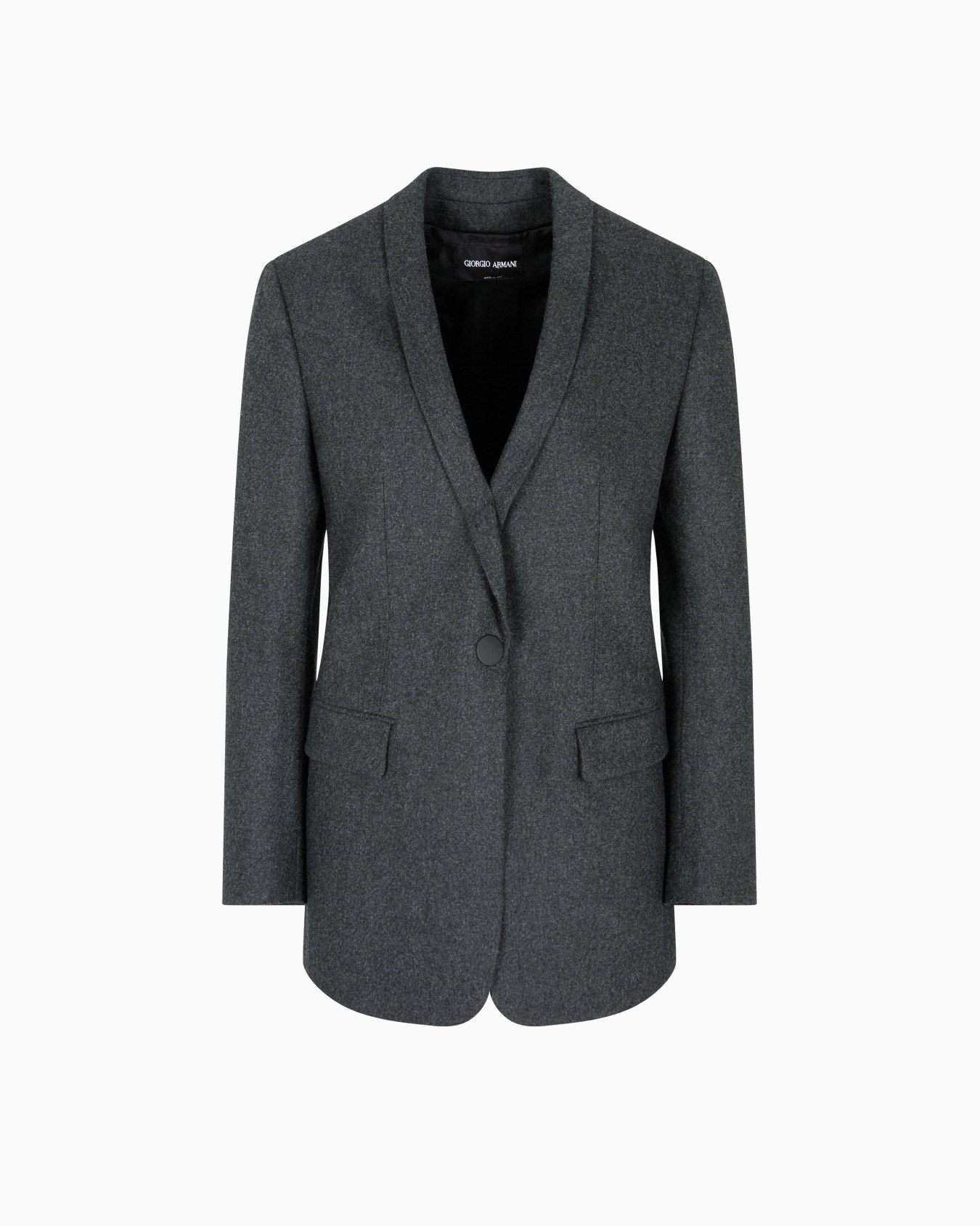 Single-breasted jacket in wool and cashmere flannel Slide 0