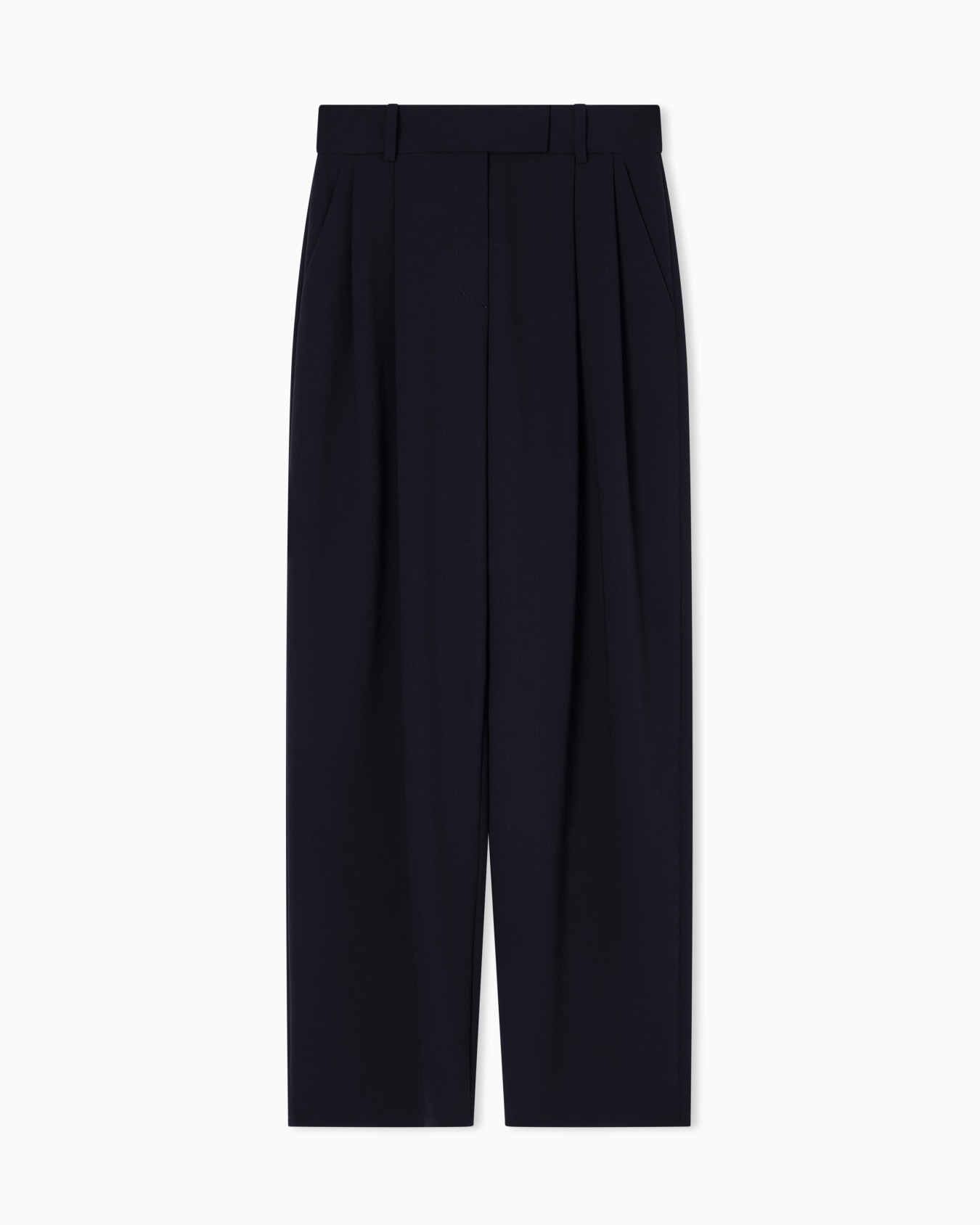 Pantalones con dos pinzas de lana virgen elástica Diapositiva 0