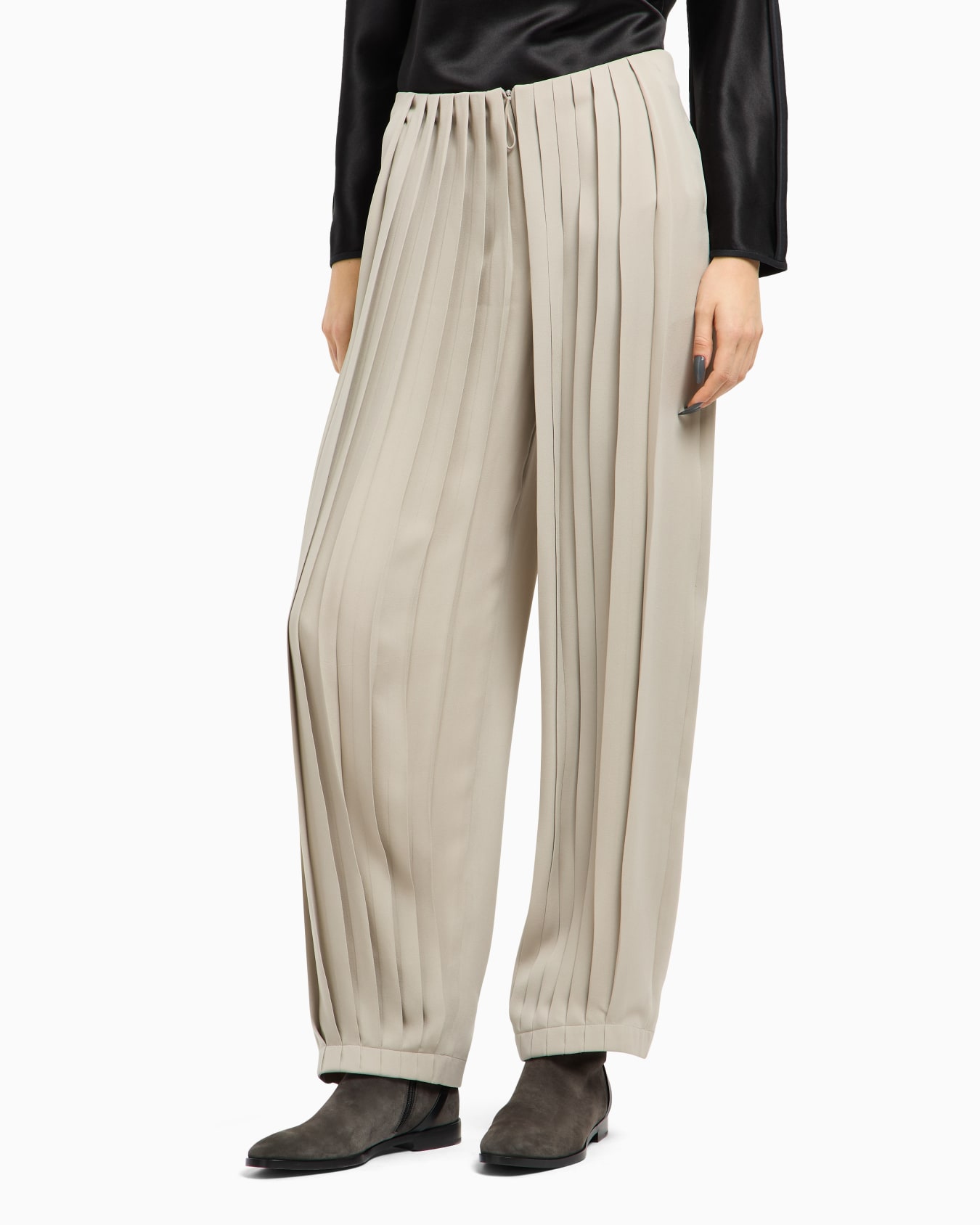 Pantalon en triple georgette de soie plissée ASV Diapositive 3