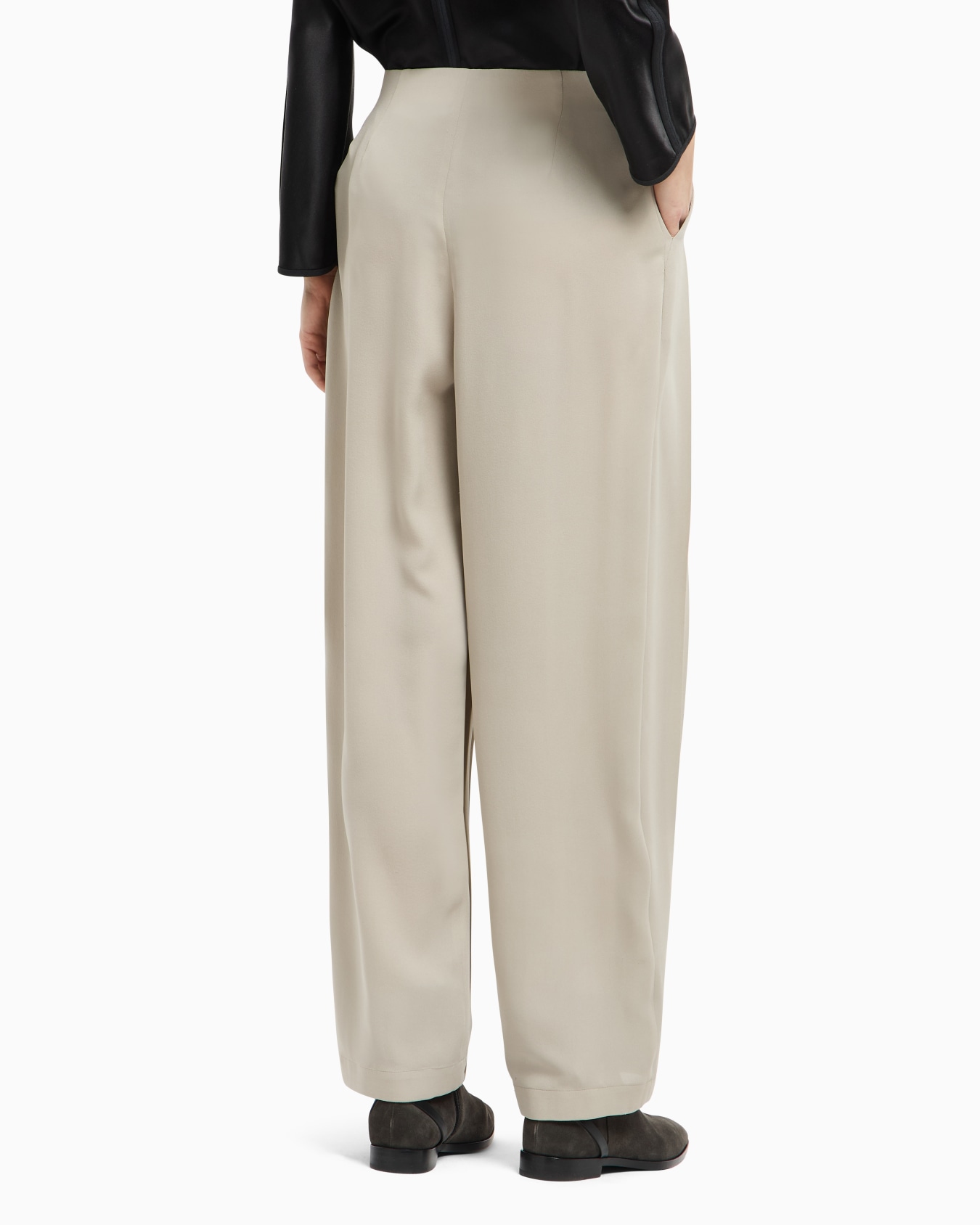 Pantalon en triple georgette de soie plissée ASV Diapositive 2