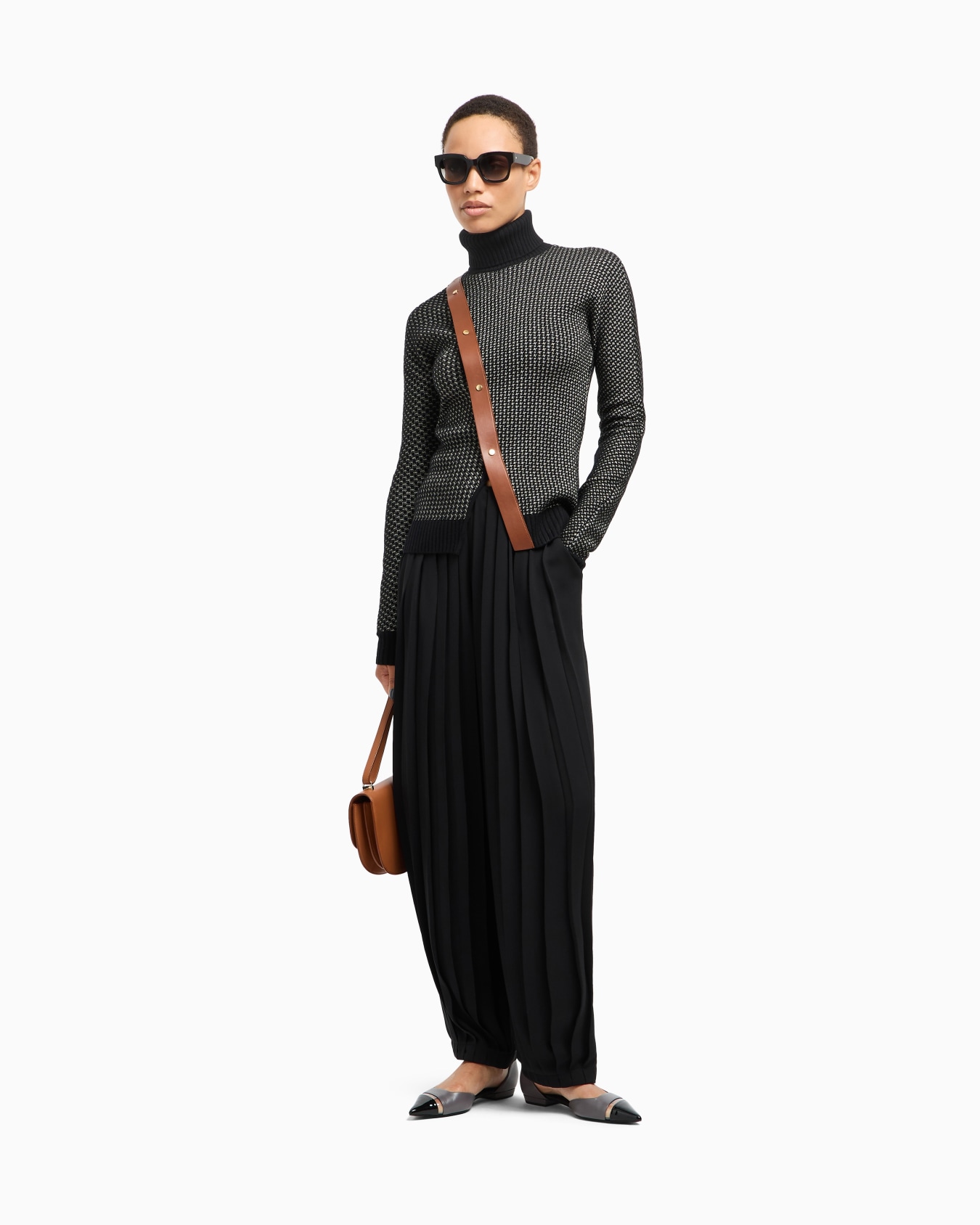 Pantalon en triple georgette de soie plissée ASV Diapositive 2