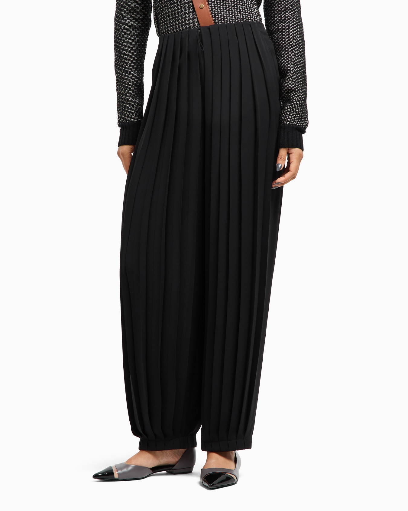 Pantalon en triple georgette de soie plissée ASV Diapositive 4