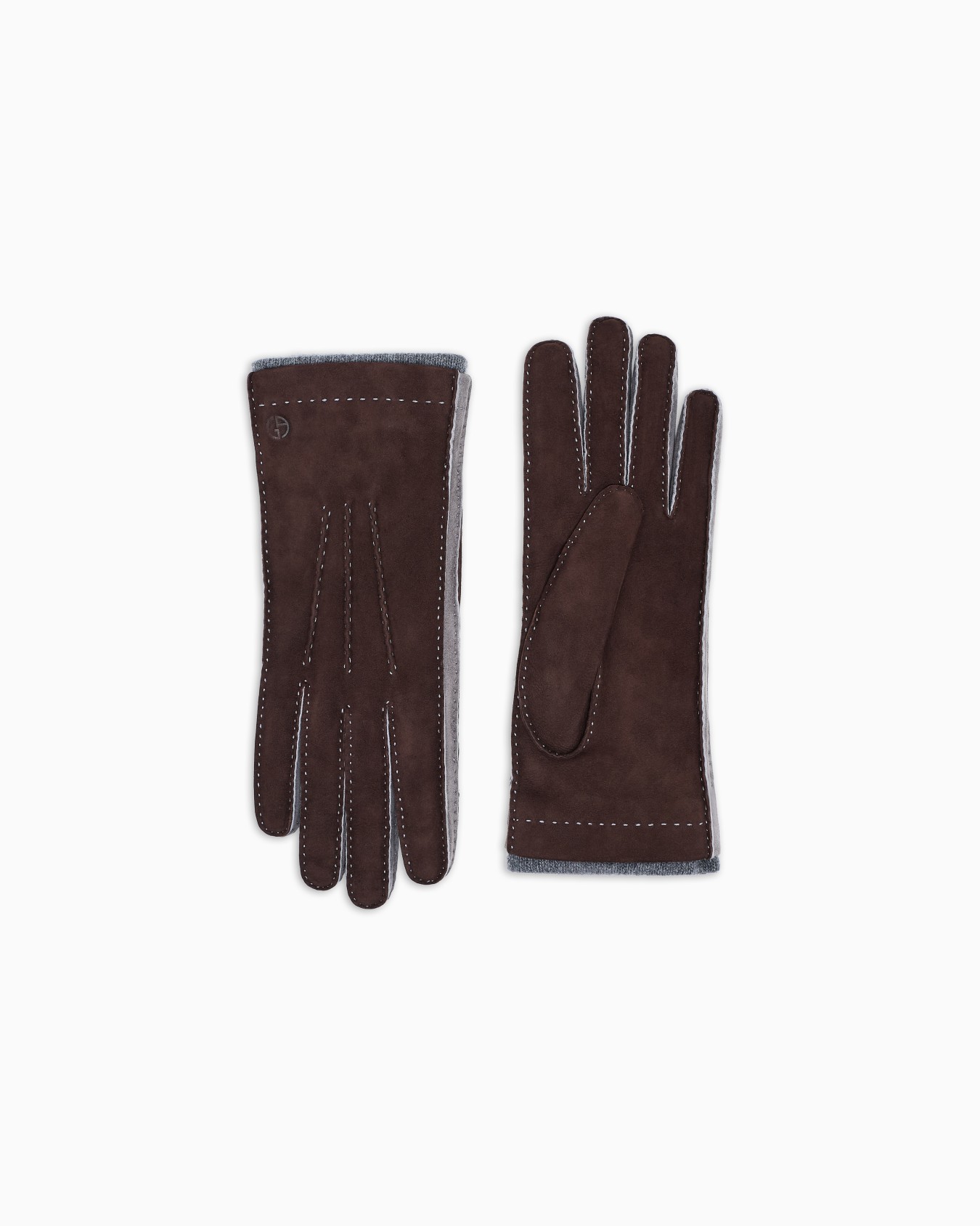 Two-tone lambskin suede gloves Slide 0
