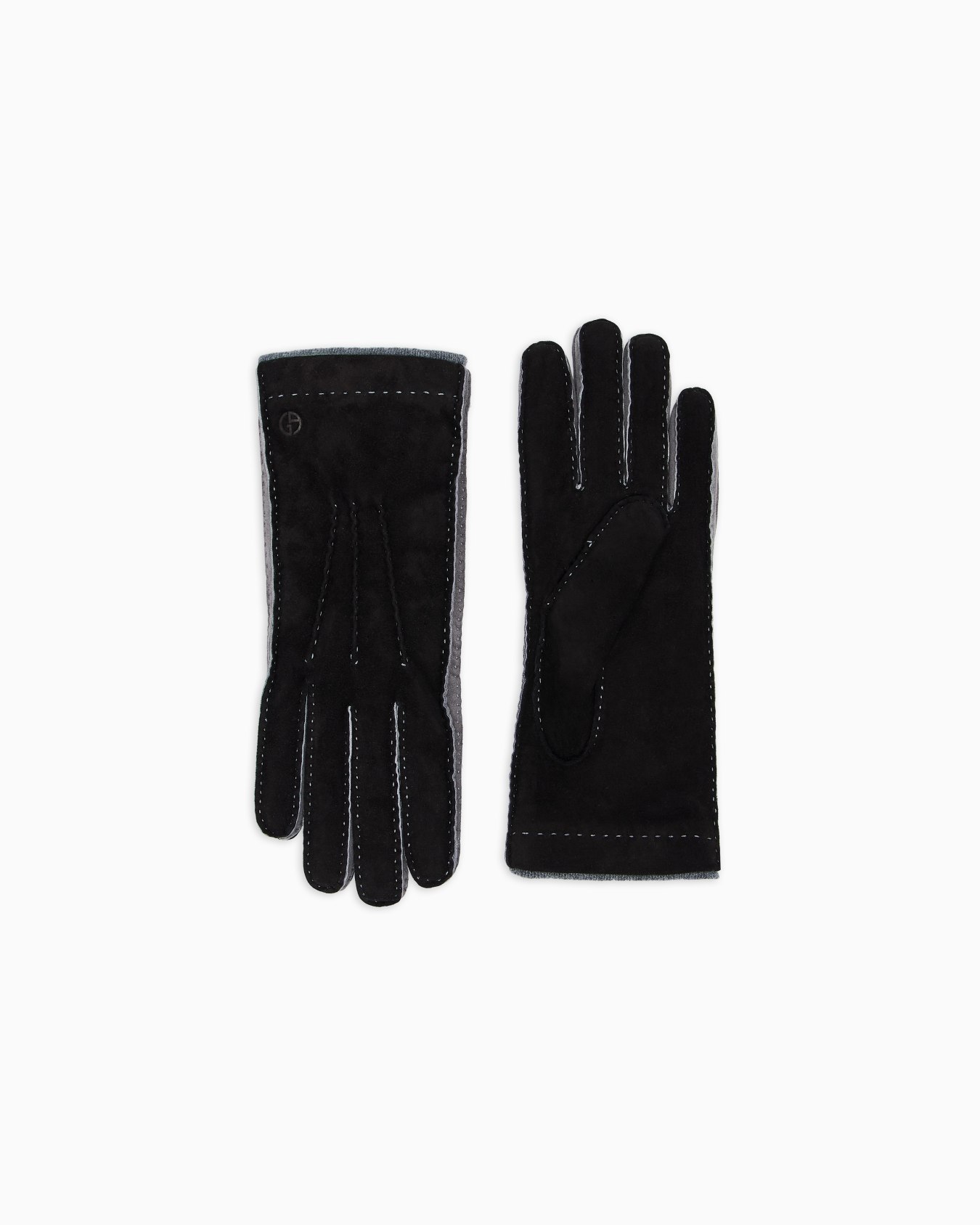 Two-tone lambskin suede gloves Slide 0