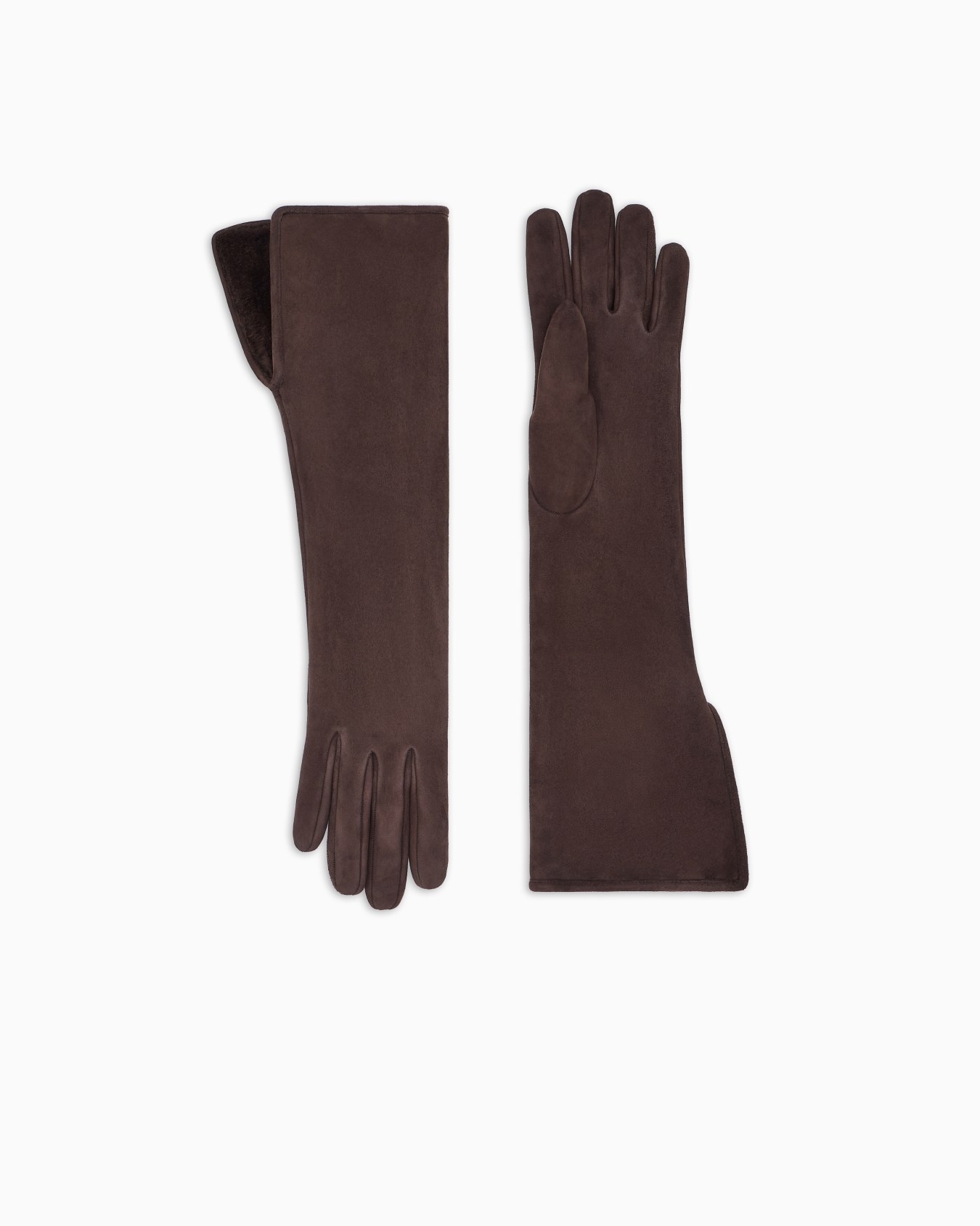 Long leather gloves with sheepskin lining Slide 0
