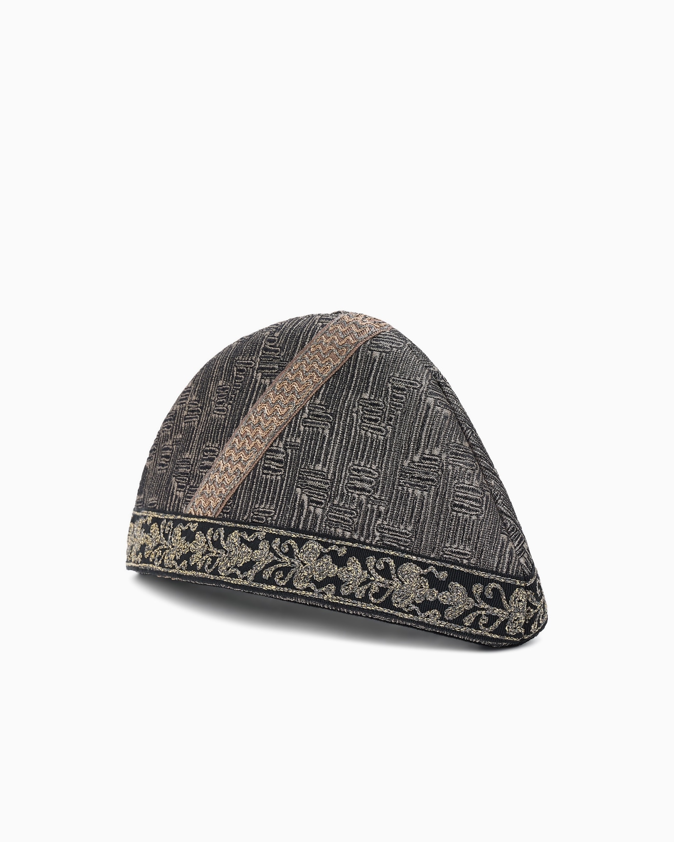 Jacquard silk and wool jacquard side cap Slide 1