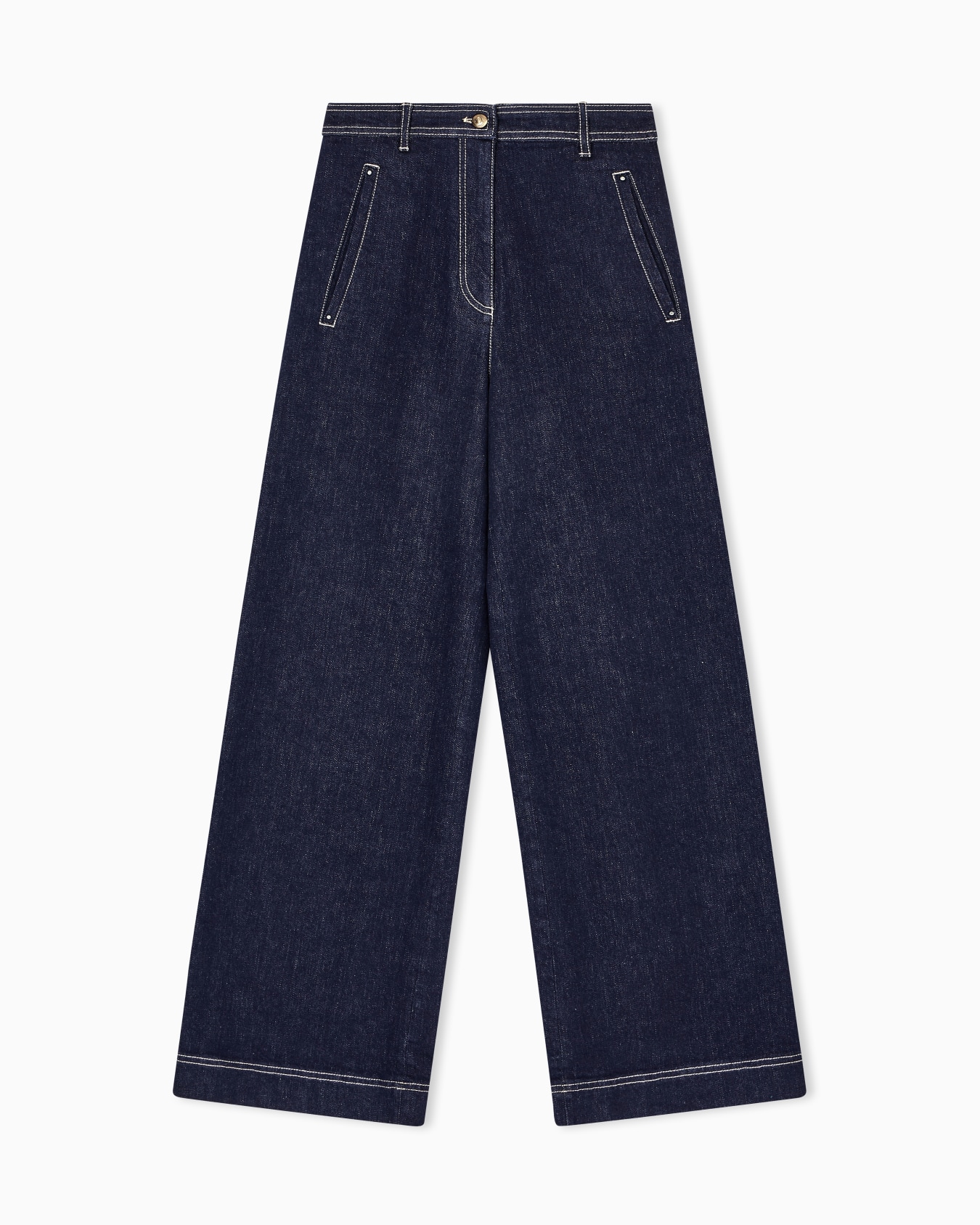 Pantalones anchos de cinco bolsillos en denim elástico de la colección Denim Diapositiva 0