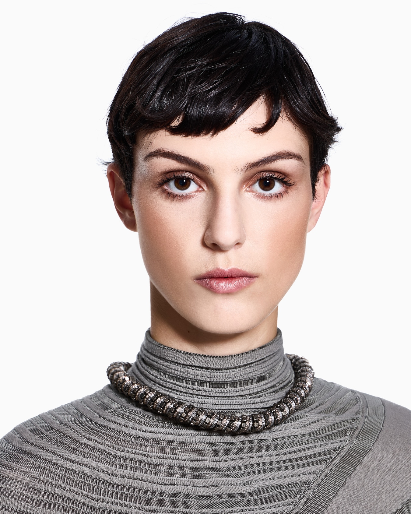Leather and fabric choker necklace Slide 2