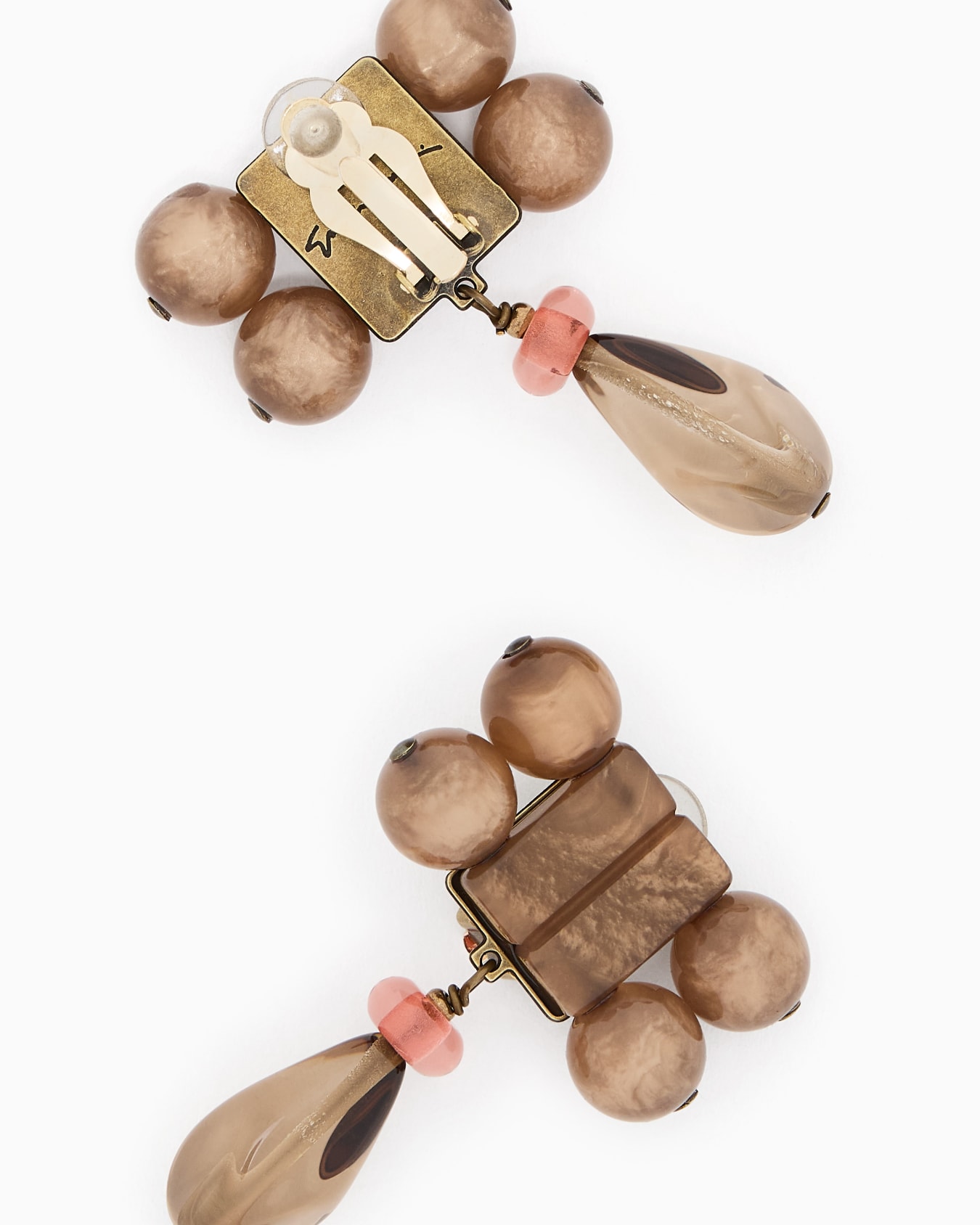 Boucles d'oreilles à clip en résine et quartz Diapositive 1