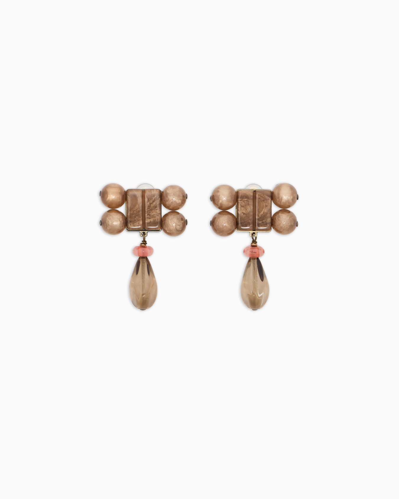 Boucles d'oreilles à clip en résine et quartz Diapositive 0