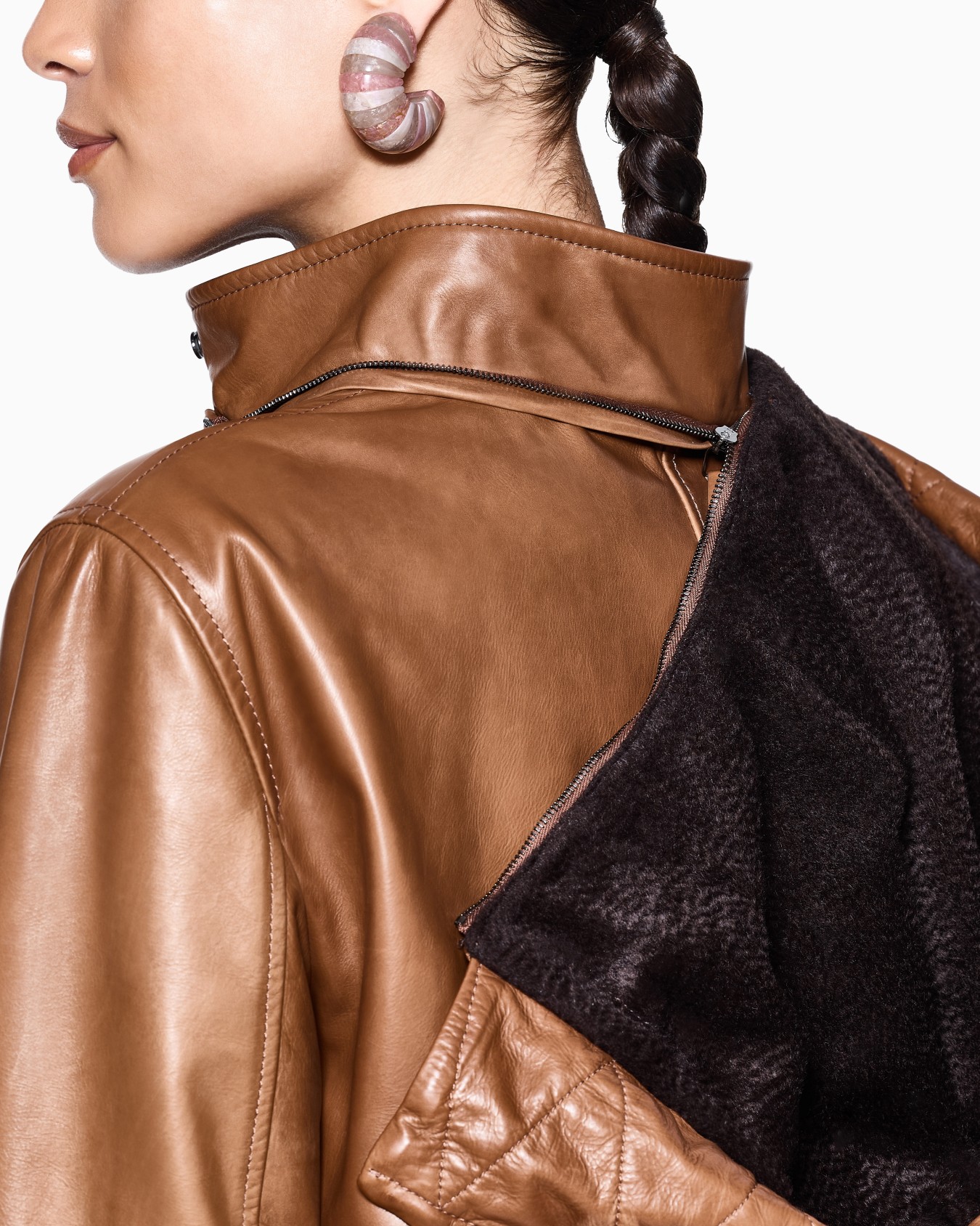 ASV hooded, nappa-leather blouson Slide 4