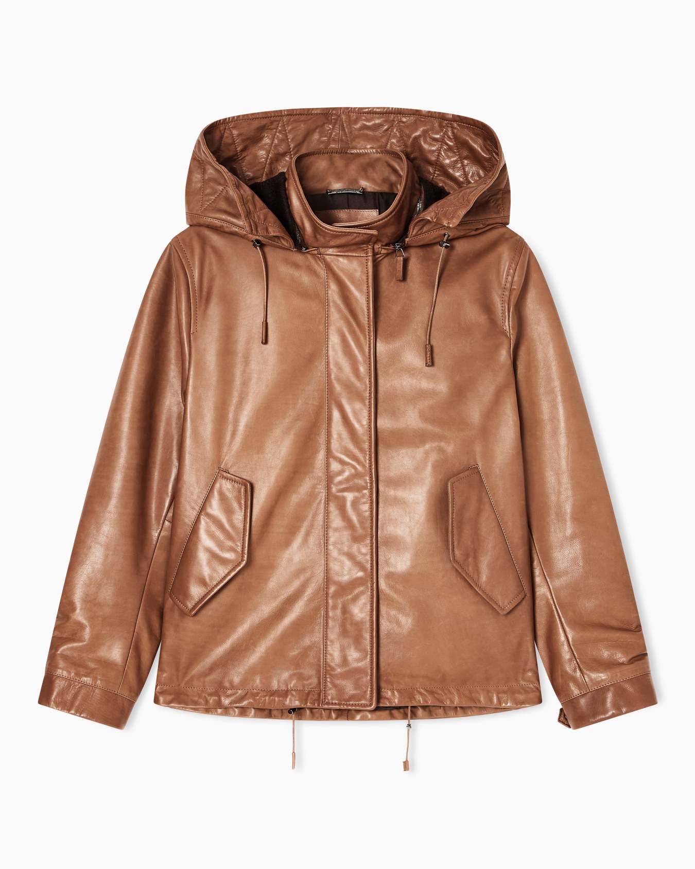 ASV hooded, nappa-leather blouson Slide 0