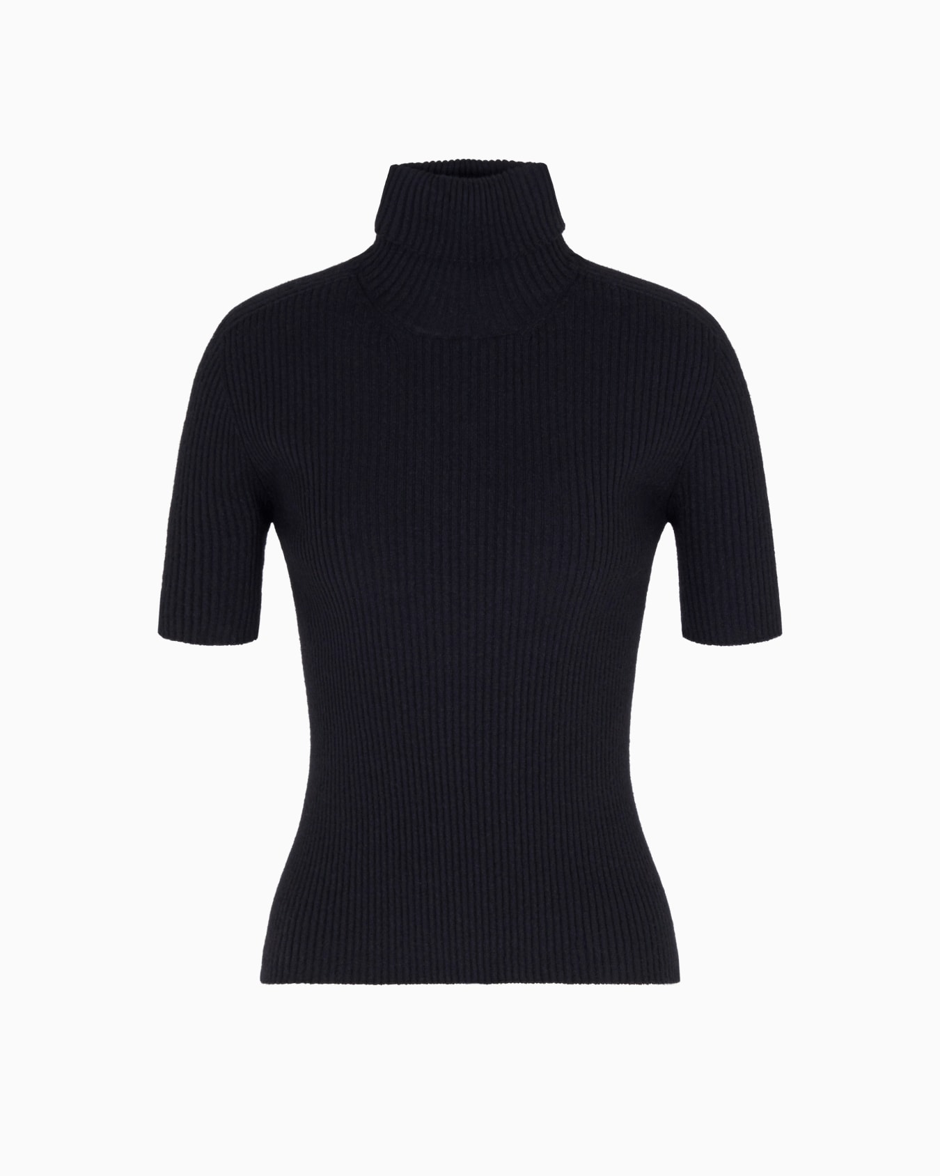 Short-sleeved cashmere rollneck jumper Slide 0