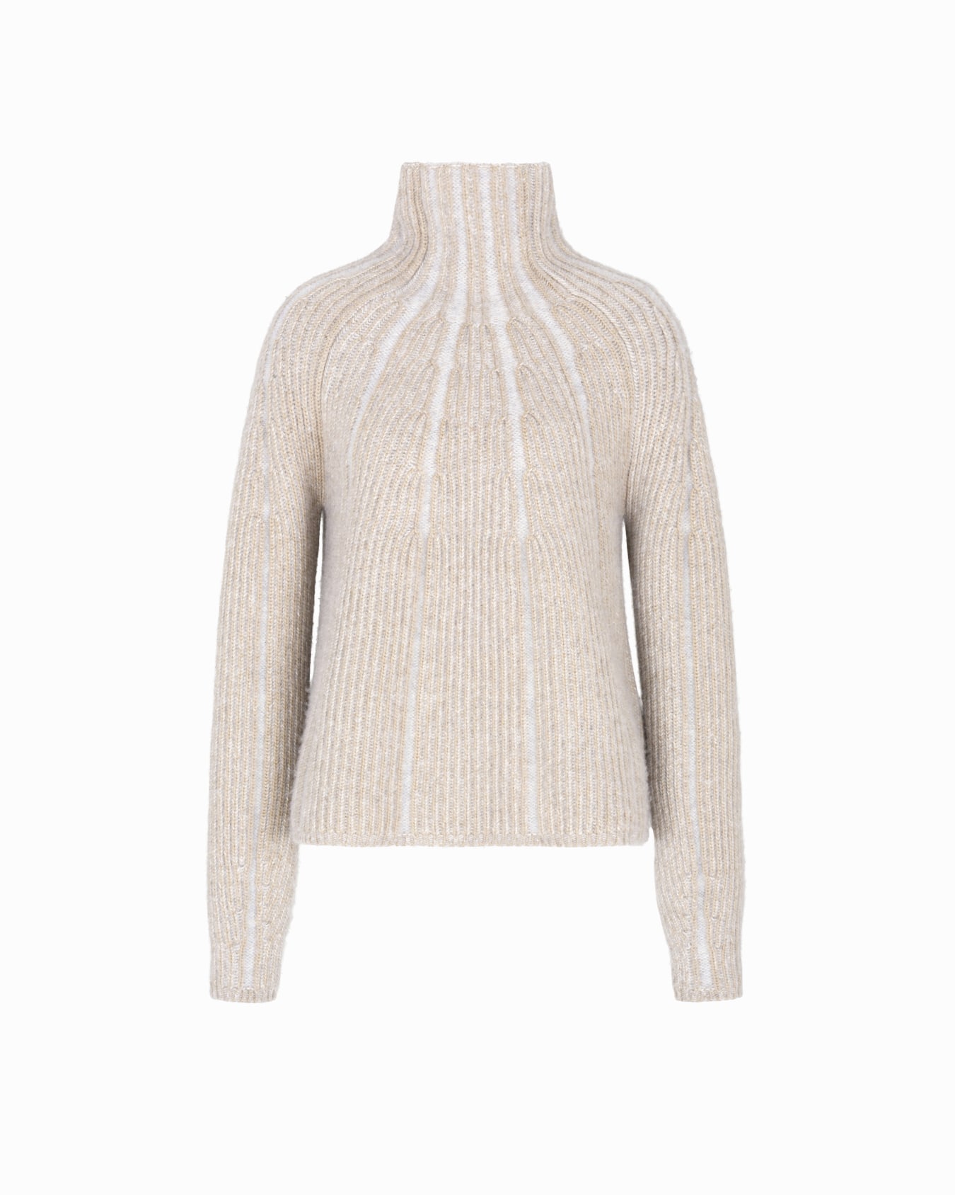 Pull à col montant en laine vierge, cachemire et soie Diapositive 0
