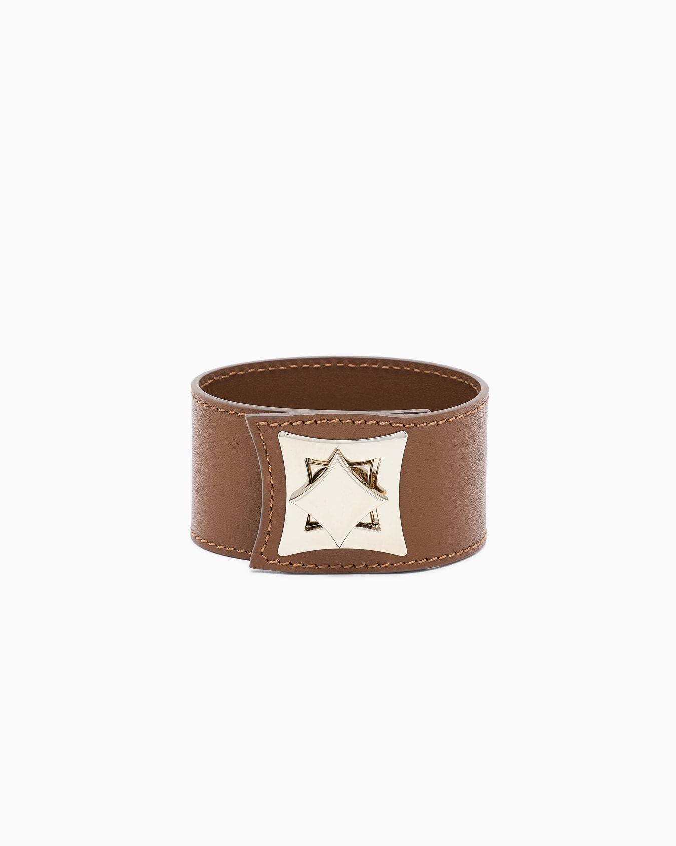 Bracciale in pelle e ottone Slide 0