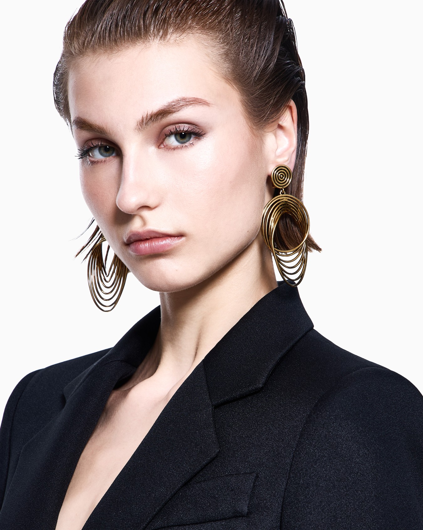 Orecchini pendenti a clip in ottone Slide 2