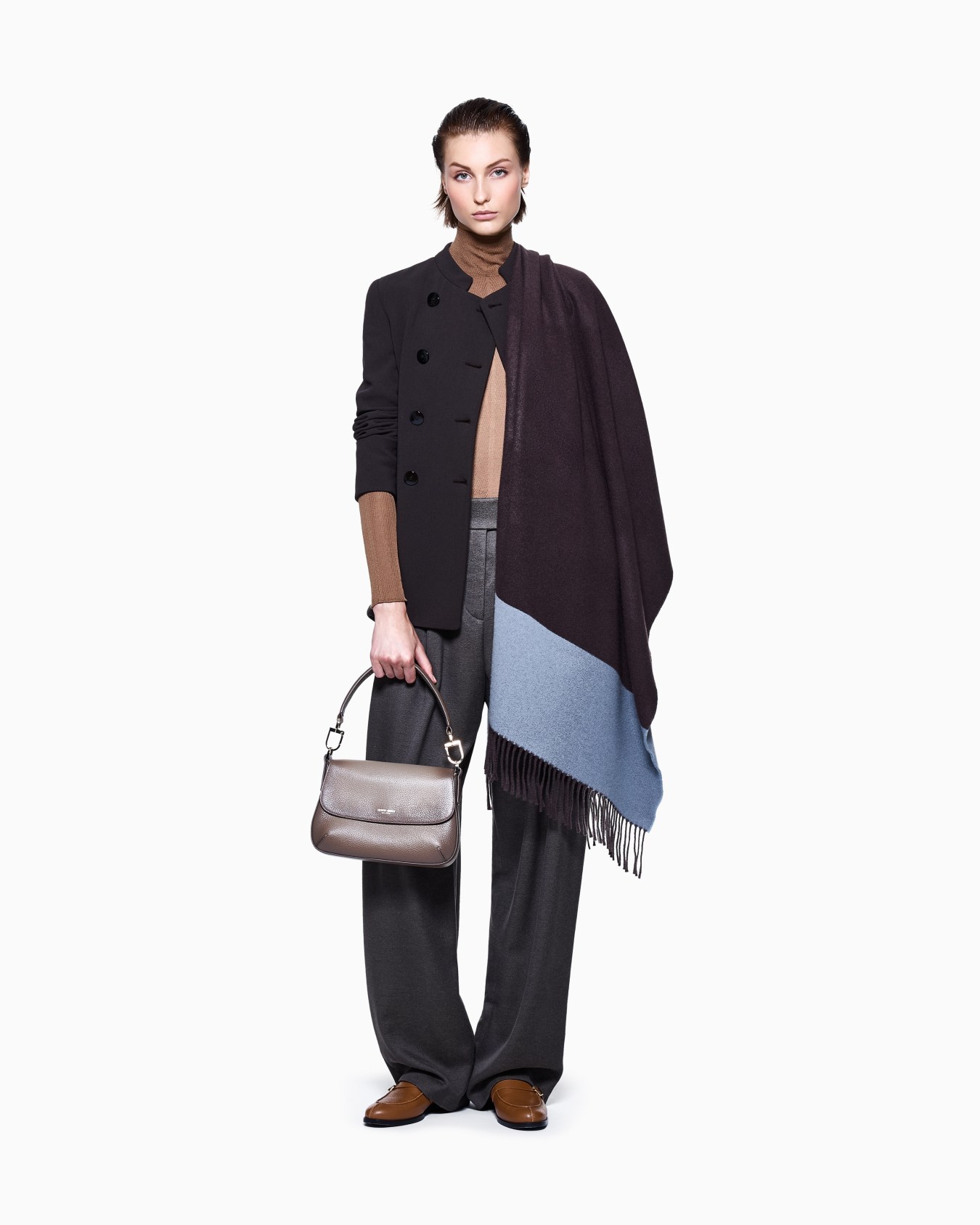 Mock-neck silk jumper  Slide 1