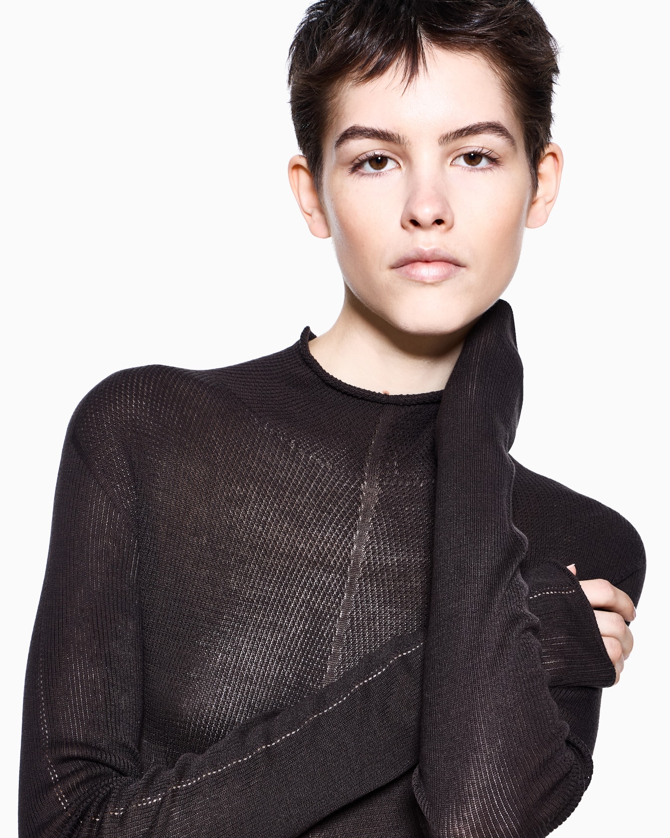 Mock-neck silk jumper  Slide 5