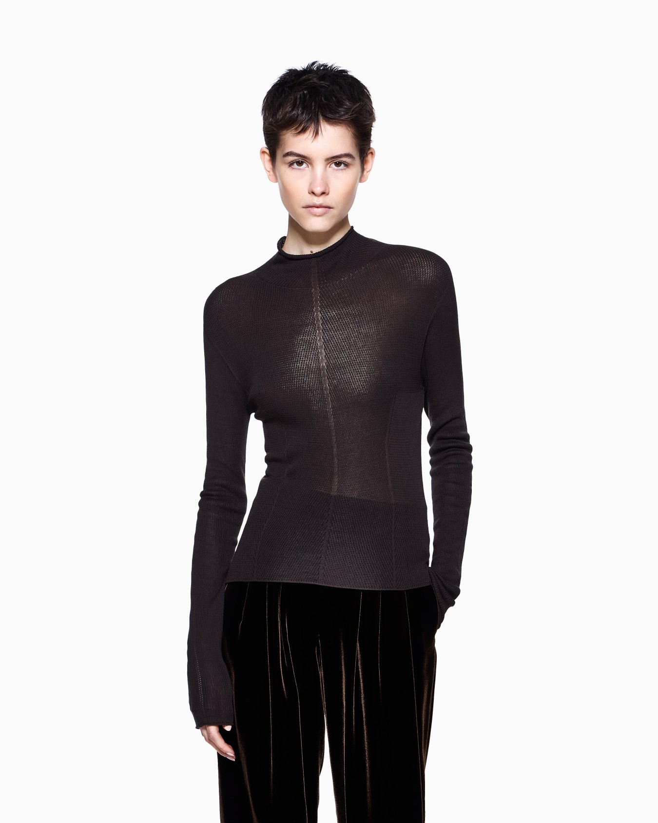 Mock-neck silk jumper  Slide 4