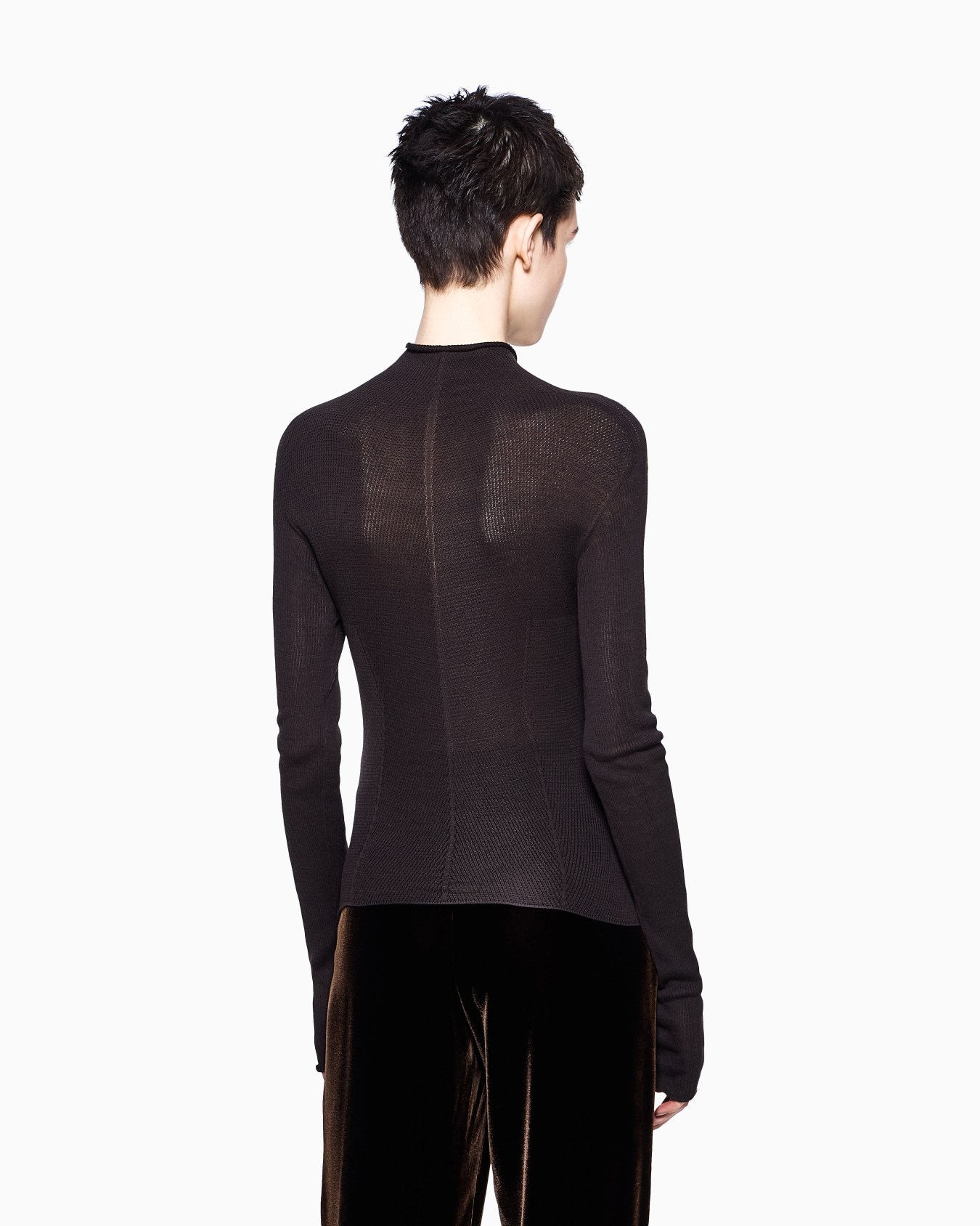 Mock-neck silk jumper  Slide 3
