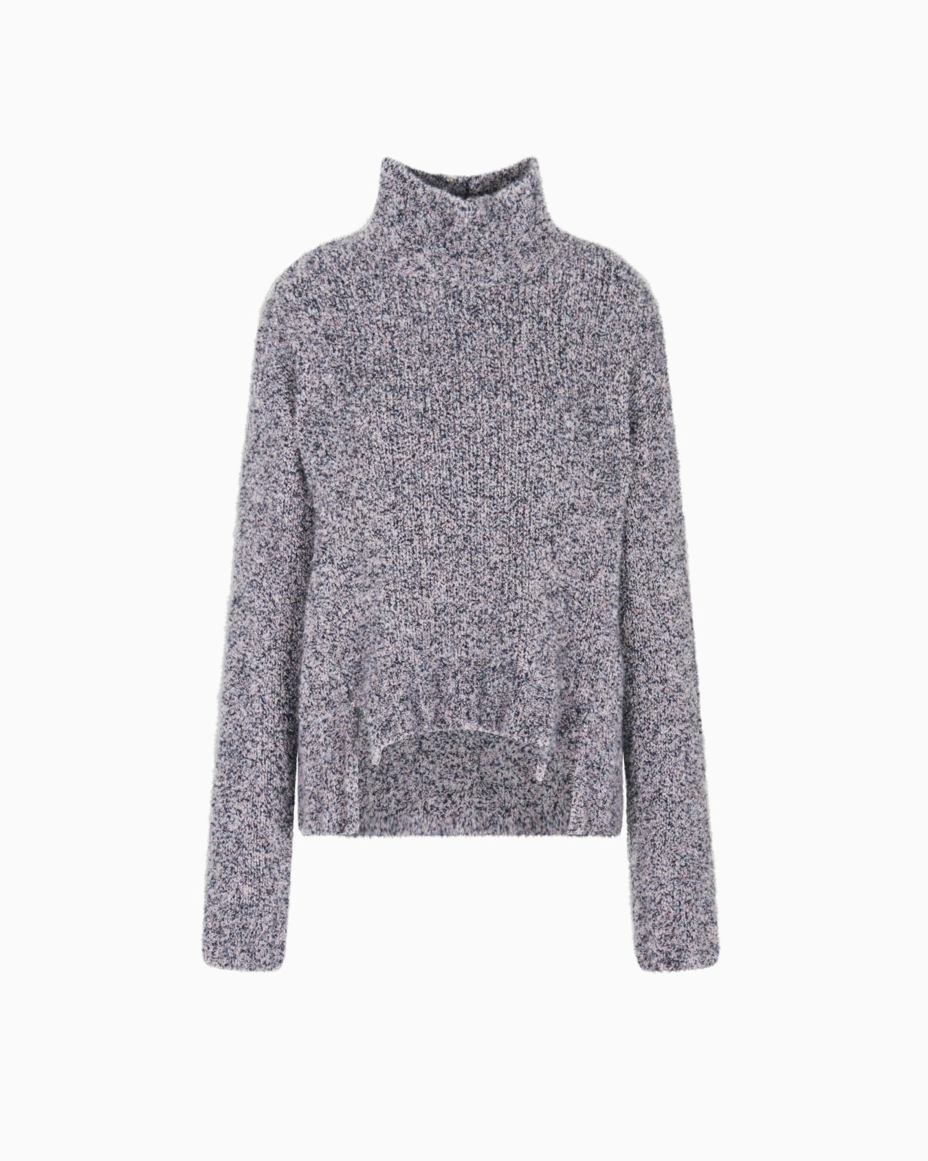 Mock-neck jumper in bouclé cashmere, and silk Slide 0