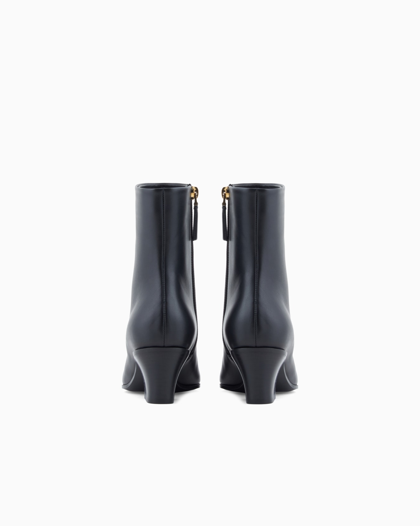 Bottines à talons en cuir lisse Diapositive 2