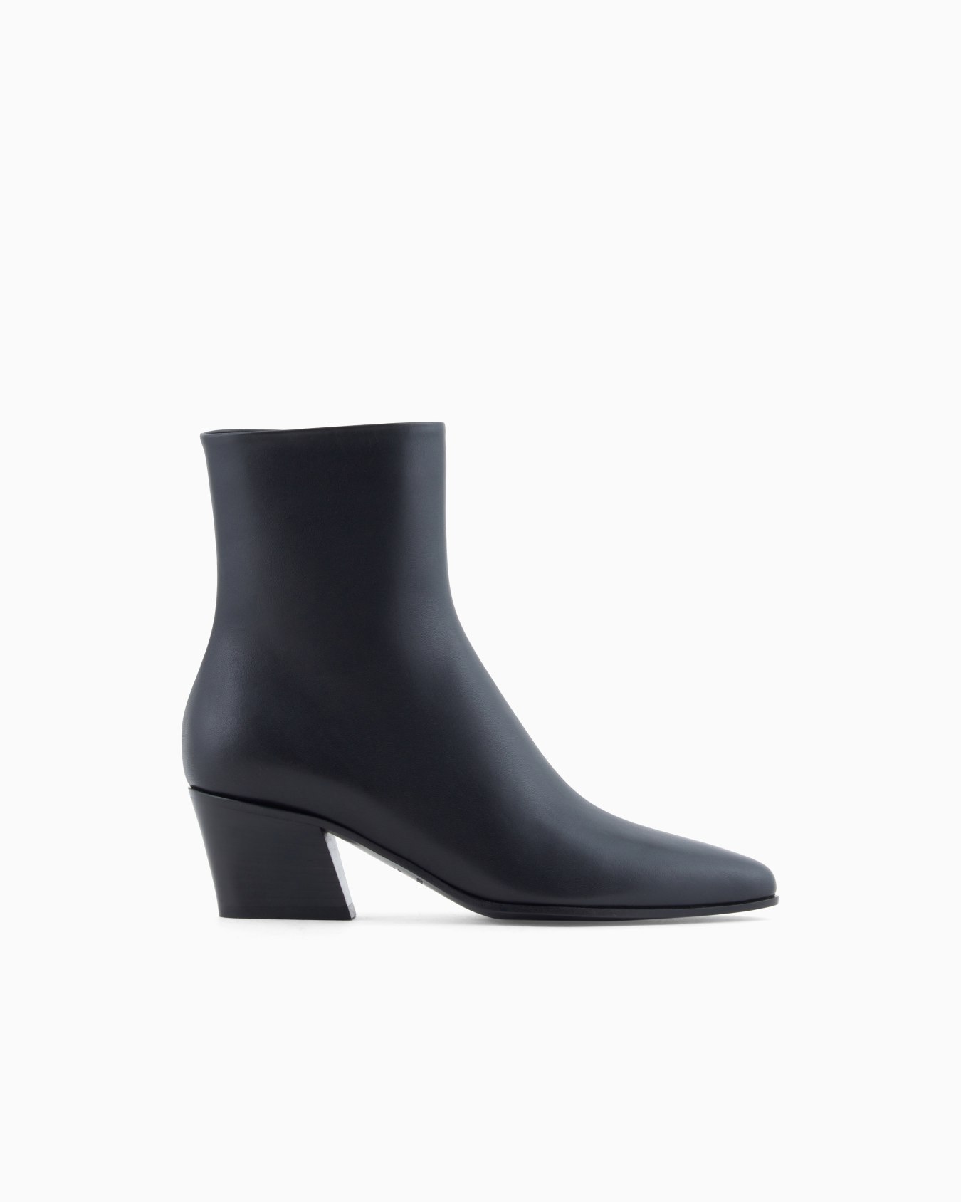Bottines à talons en cuir lisse Diapositive 0