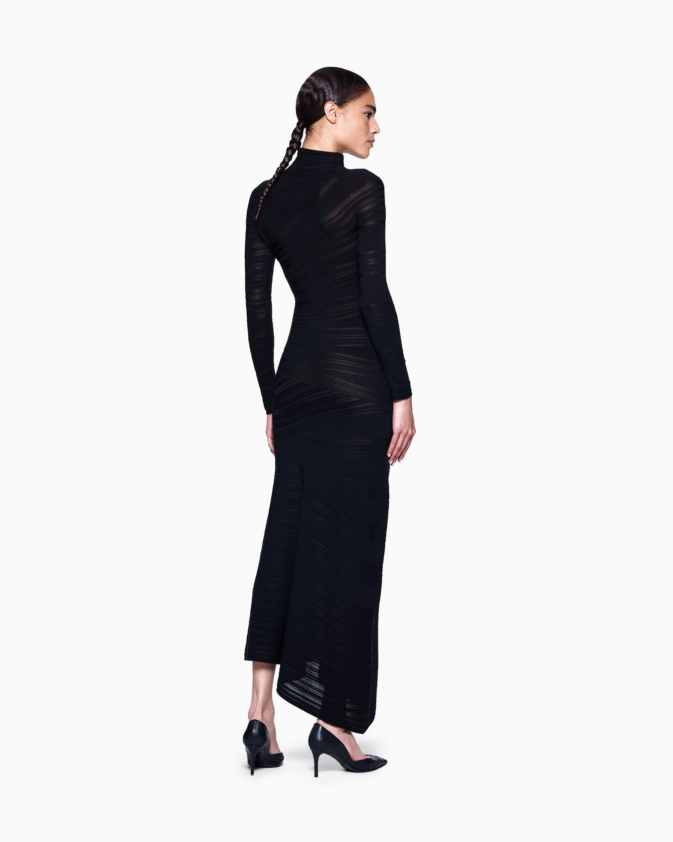 Viscose and wool jersey midi dress Slide 2