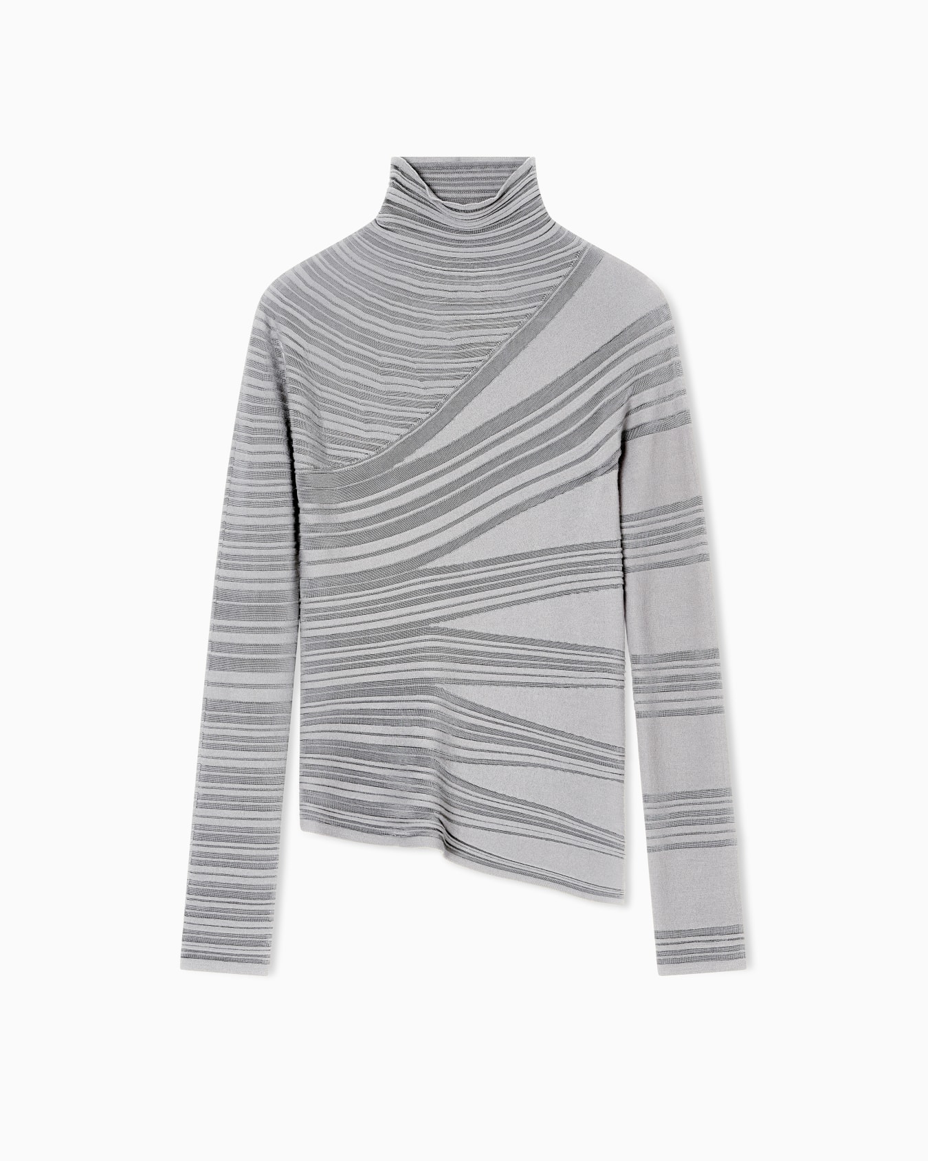 Viscose and virgin wool mock-neck jumper  Slide 0
