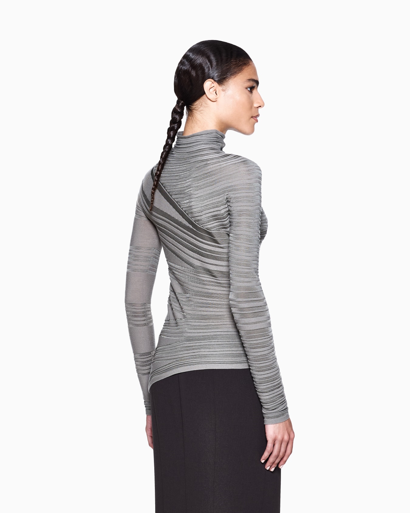 Viscose and virgin wool mock-neck jumper  Slide 2