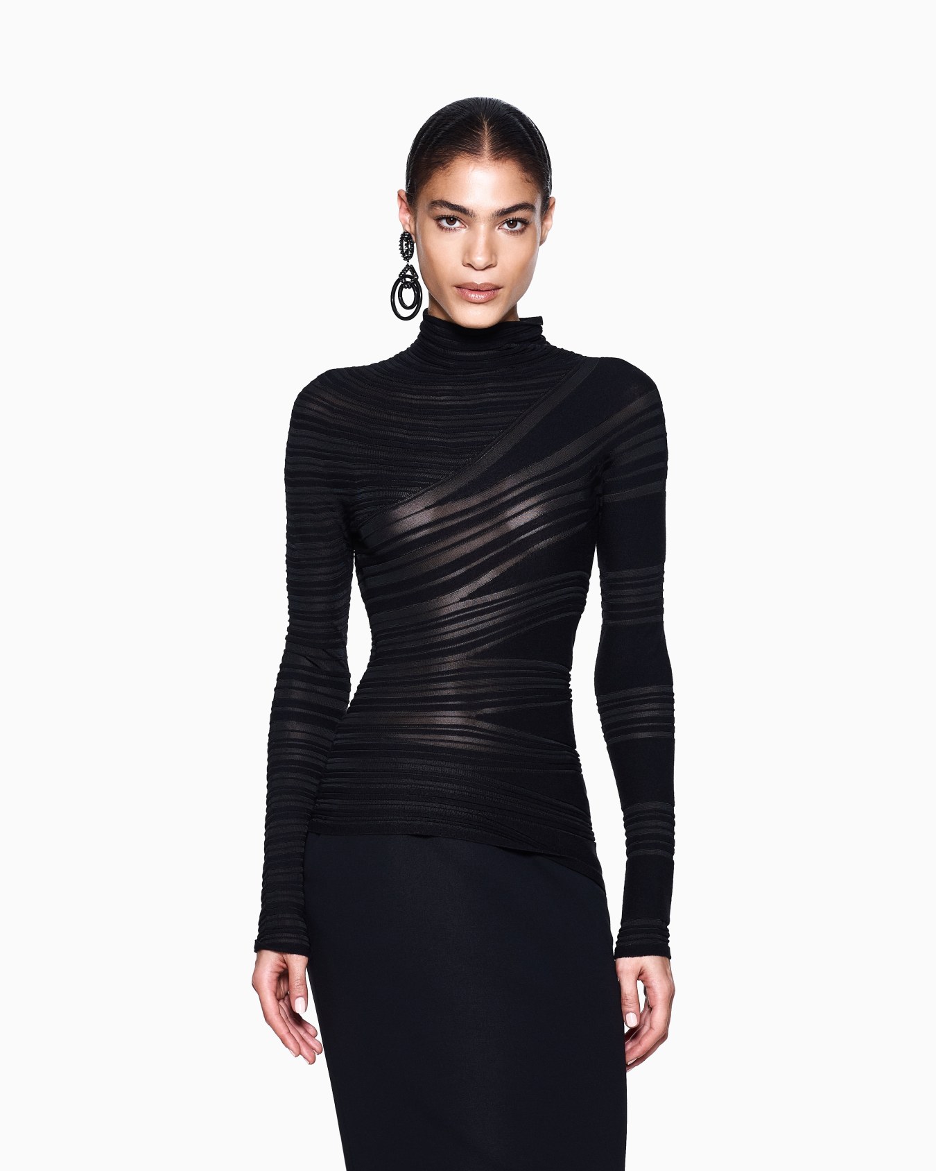 Viscose and virgin wool mock-neck jumper  Slide 3