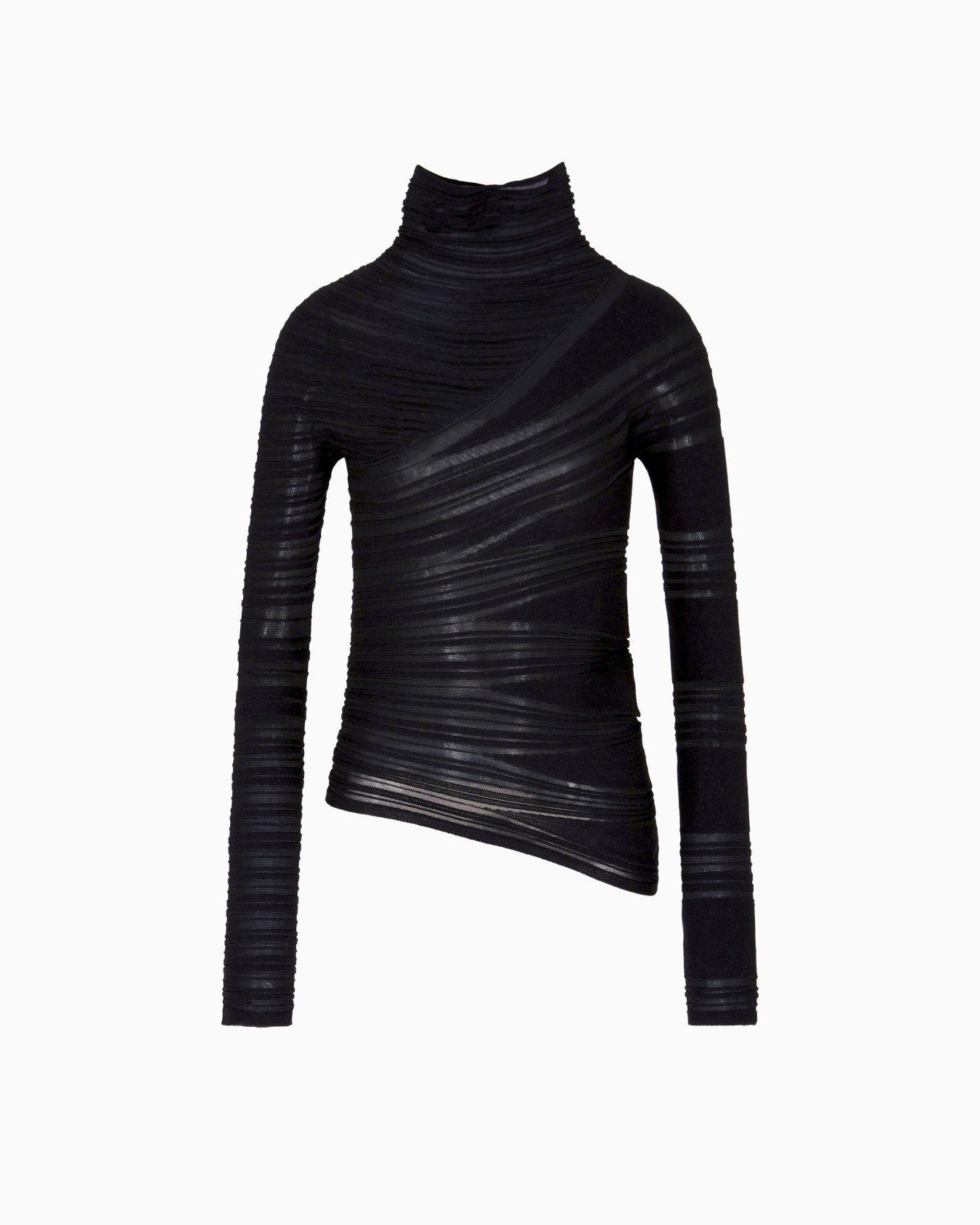 Viscose and virgin wool mock-neck jumper  Slide 0
