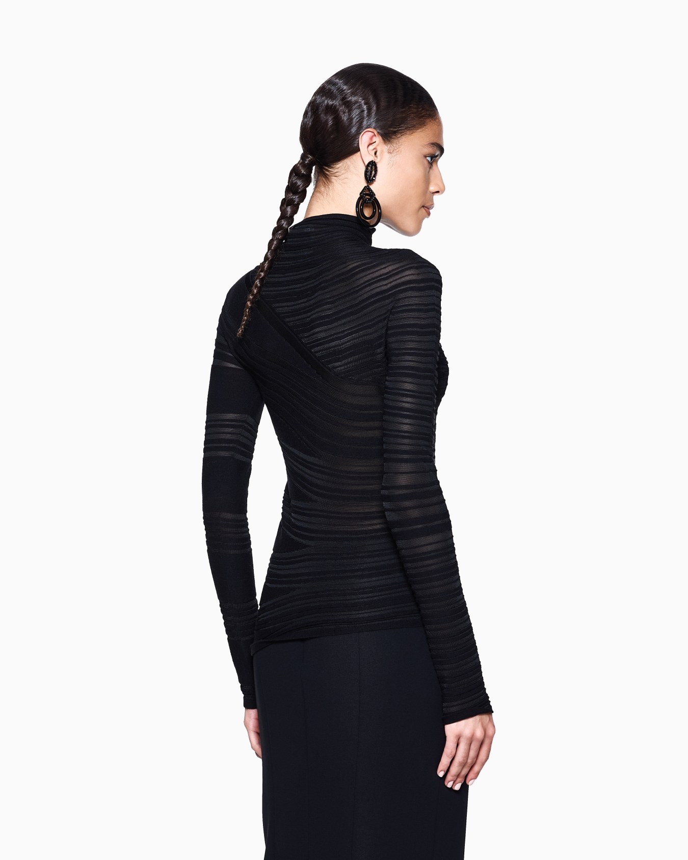 Viscose and virgin wool mock-neck jumper  Slide 2