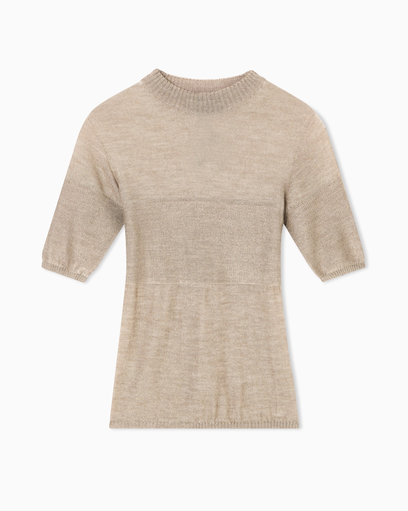 Short-sleeved cashmere and silk jumper Slide 0