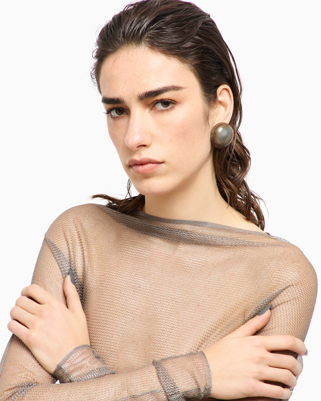 Mesh-stitch viscose-blend jumper Slide 5