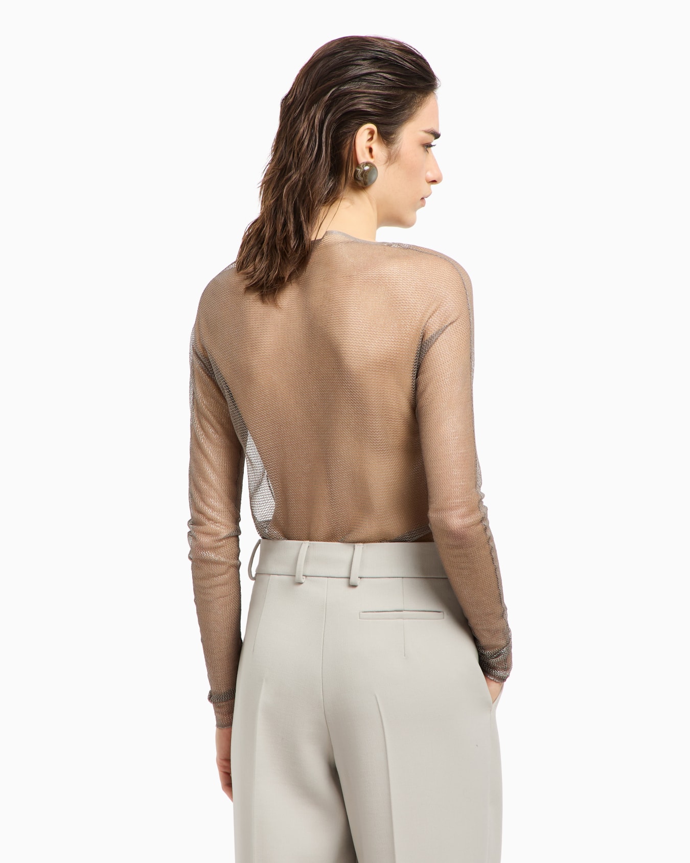 Mesh-stitch viscose-blend jumper Slide 3