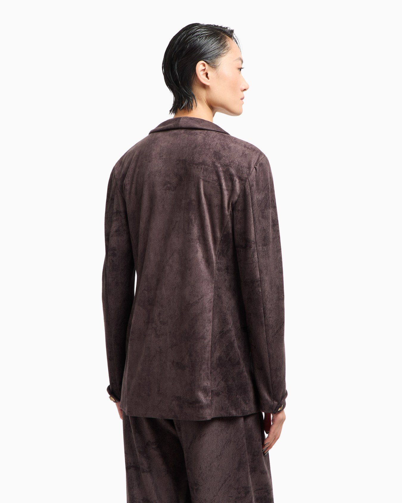 Single-breasted jacket in Alcantara-effect jersey Slide 3