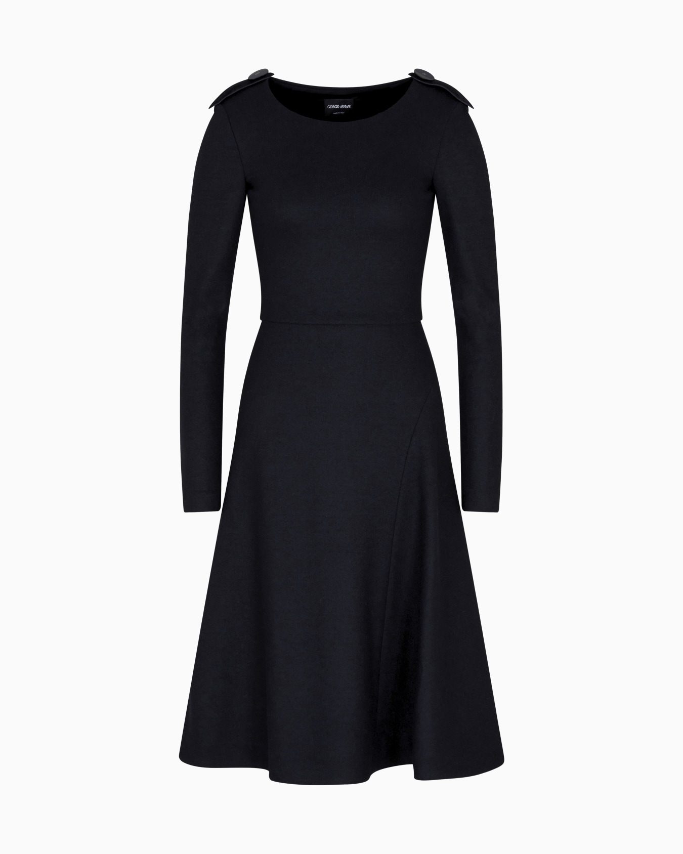 Jersey-Kleid aus Wolle mit Epaulettendetail Folie 0